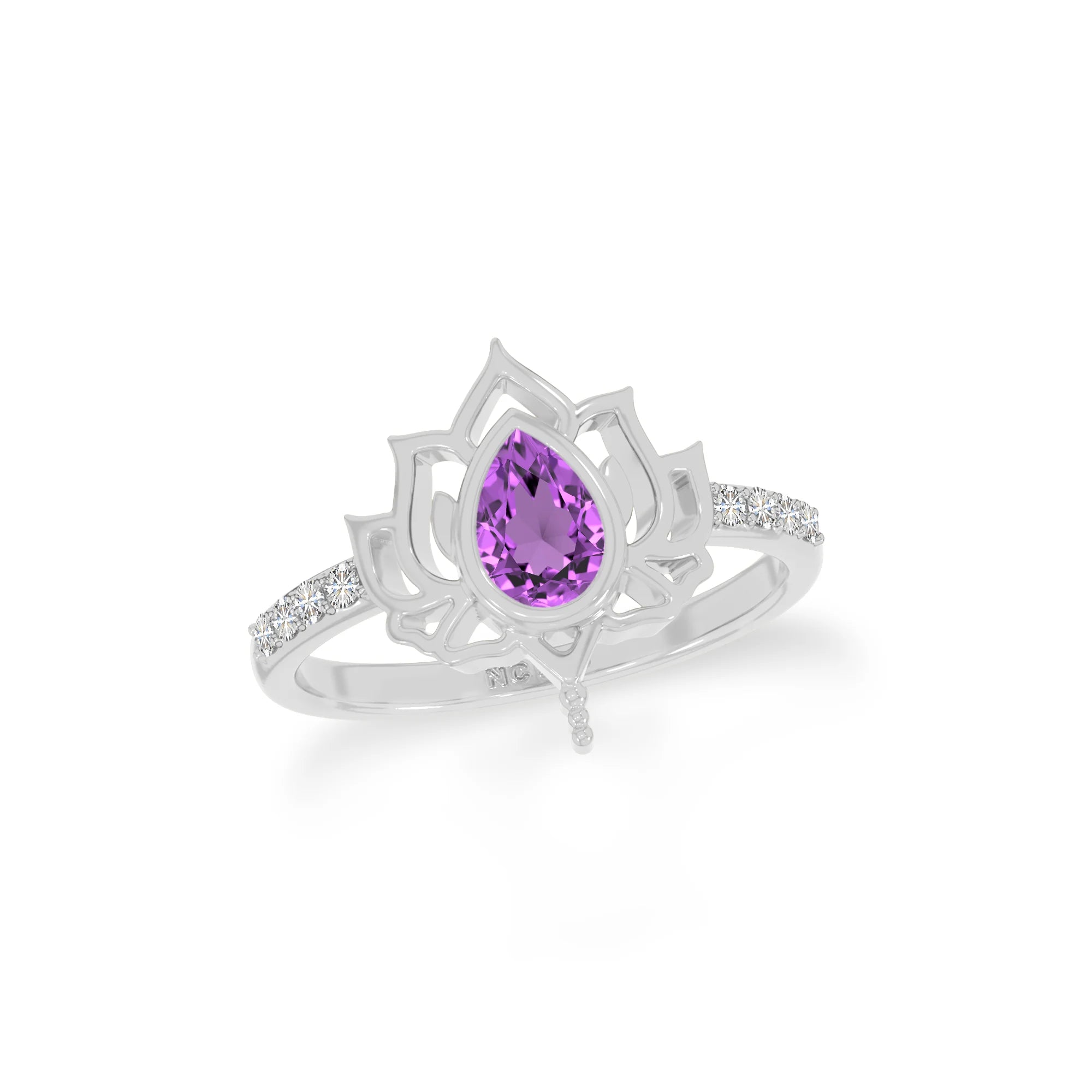 amethyst bezel-set ring