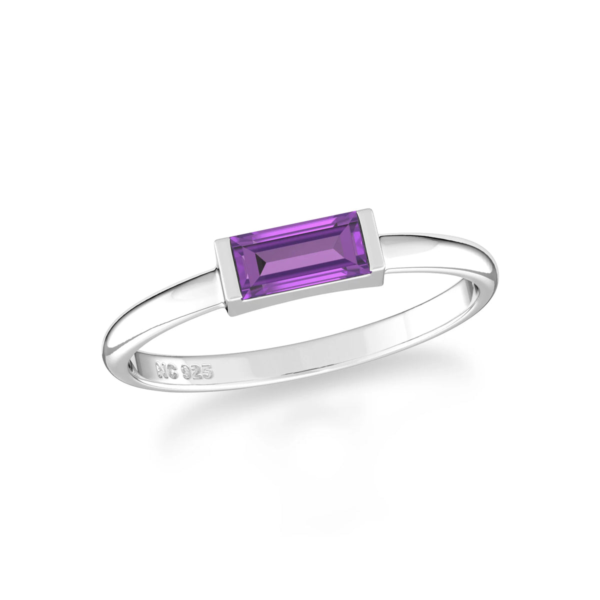 amethyst bezel-set ring