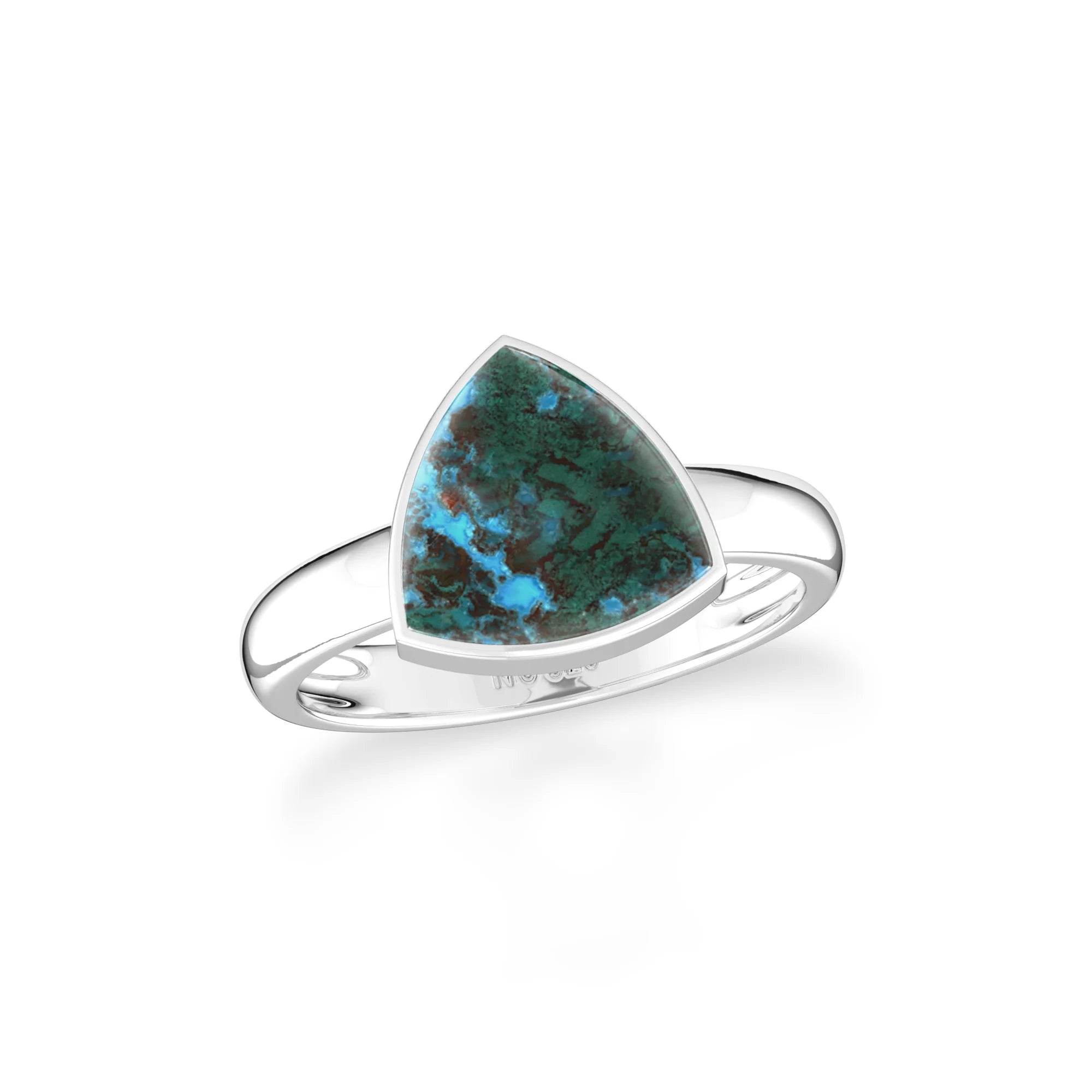 chrysocolla bezel-set ring