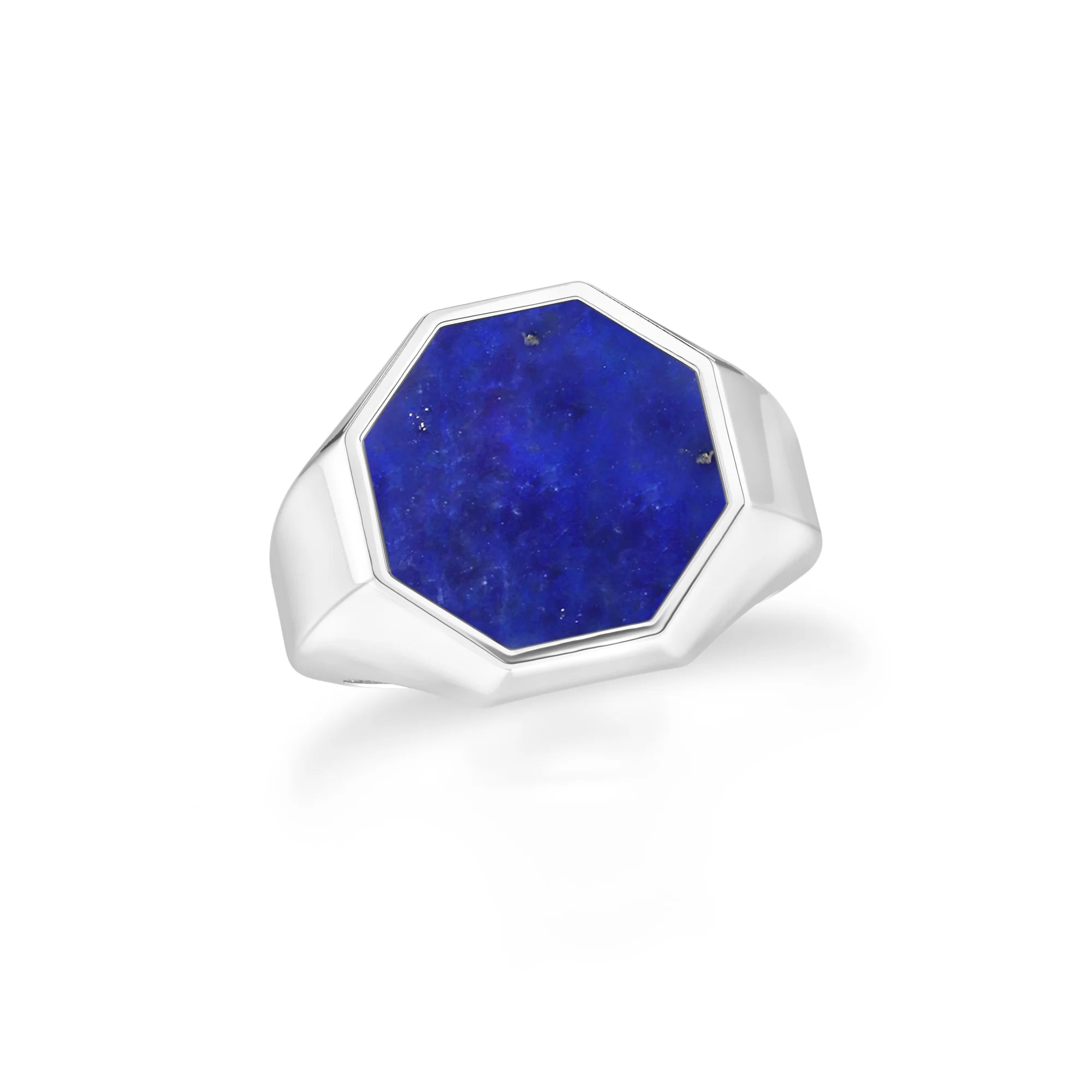 lapis lazuli men bezel-set ring