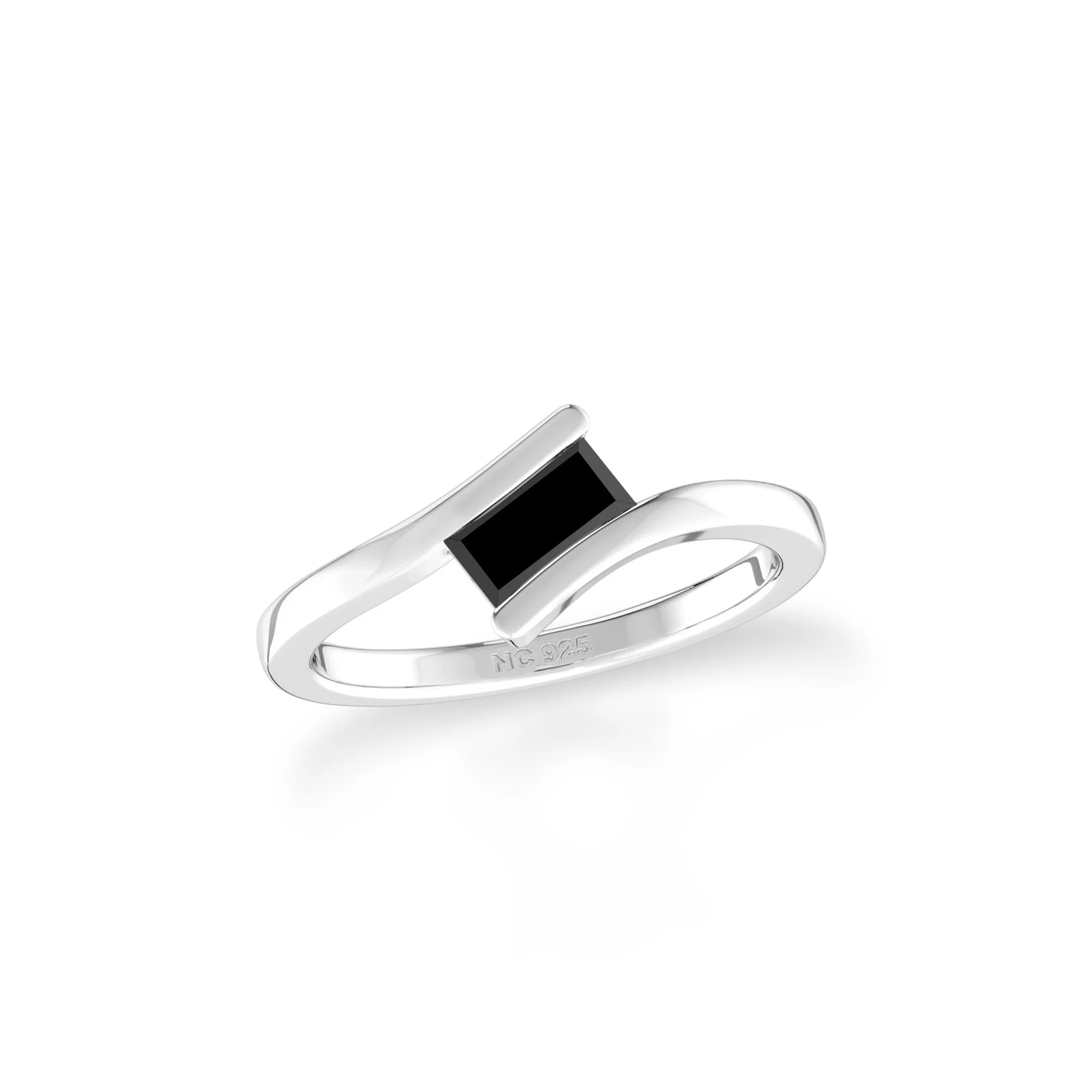 black-tourmaline bezel-set ring