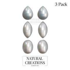 pearl cab pear earrings