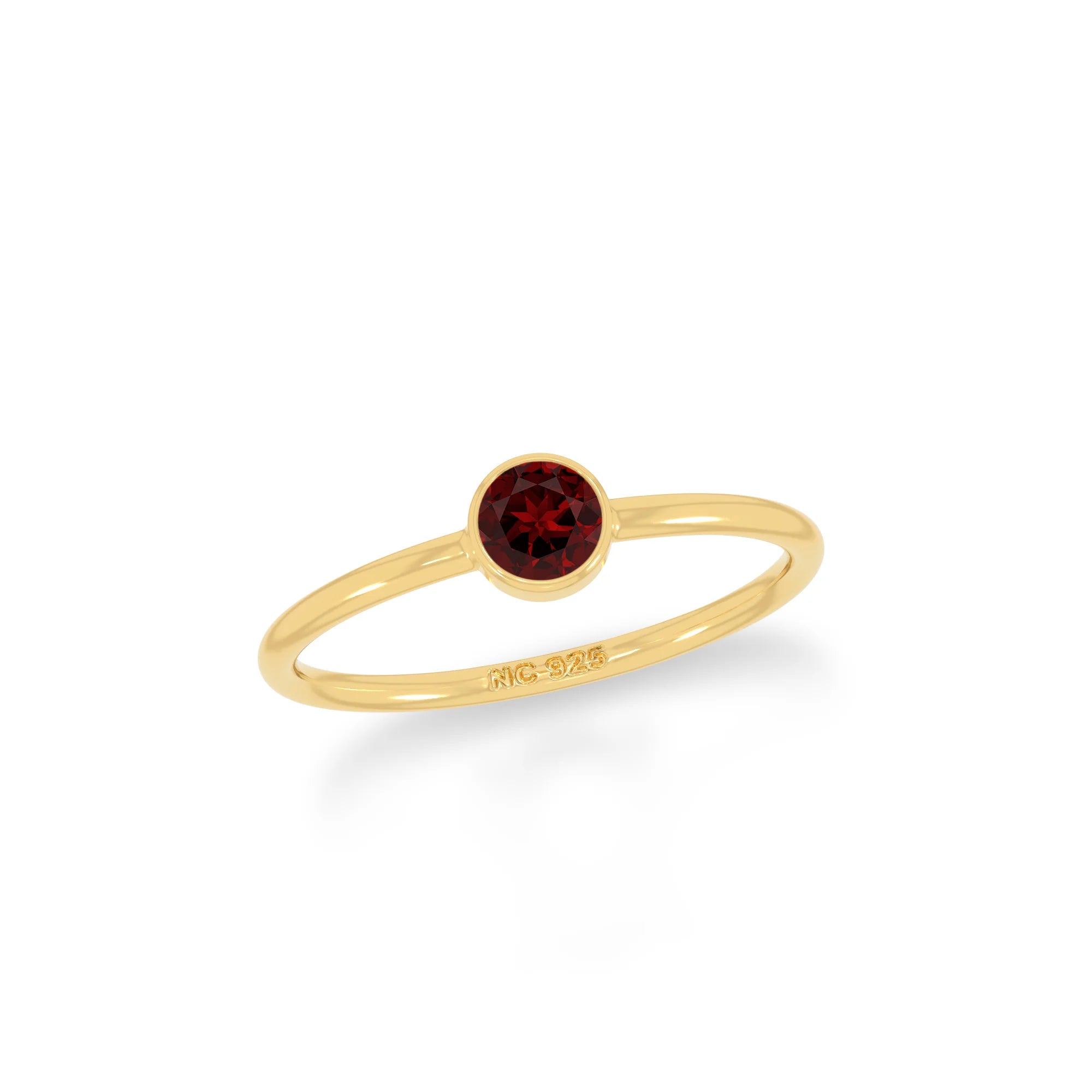 garnet stackable bezel-set ring