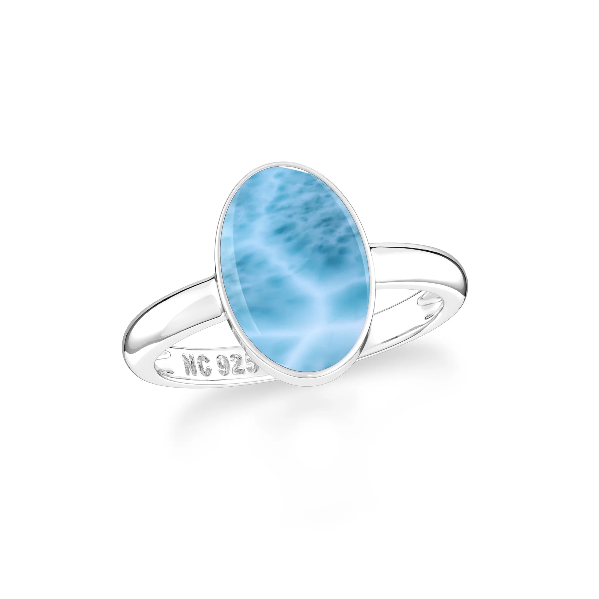 larimar bezel-set ring