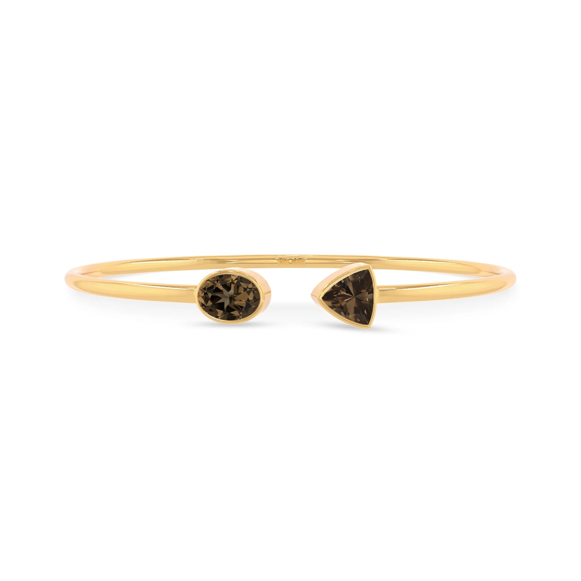 smoky quartz cut bracelet
