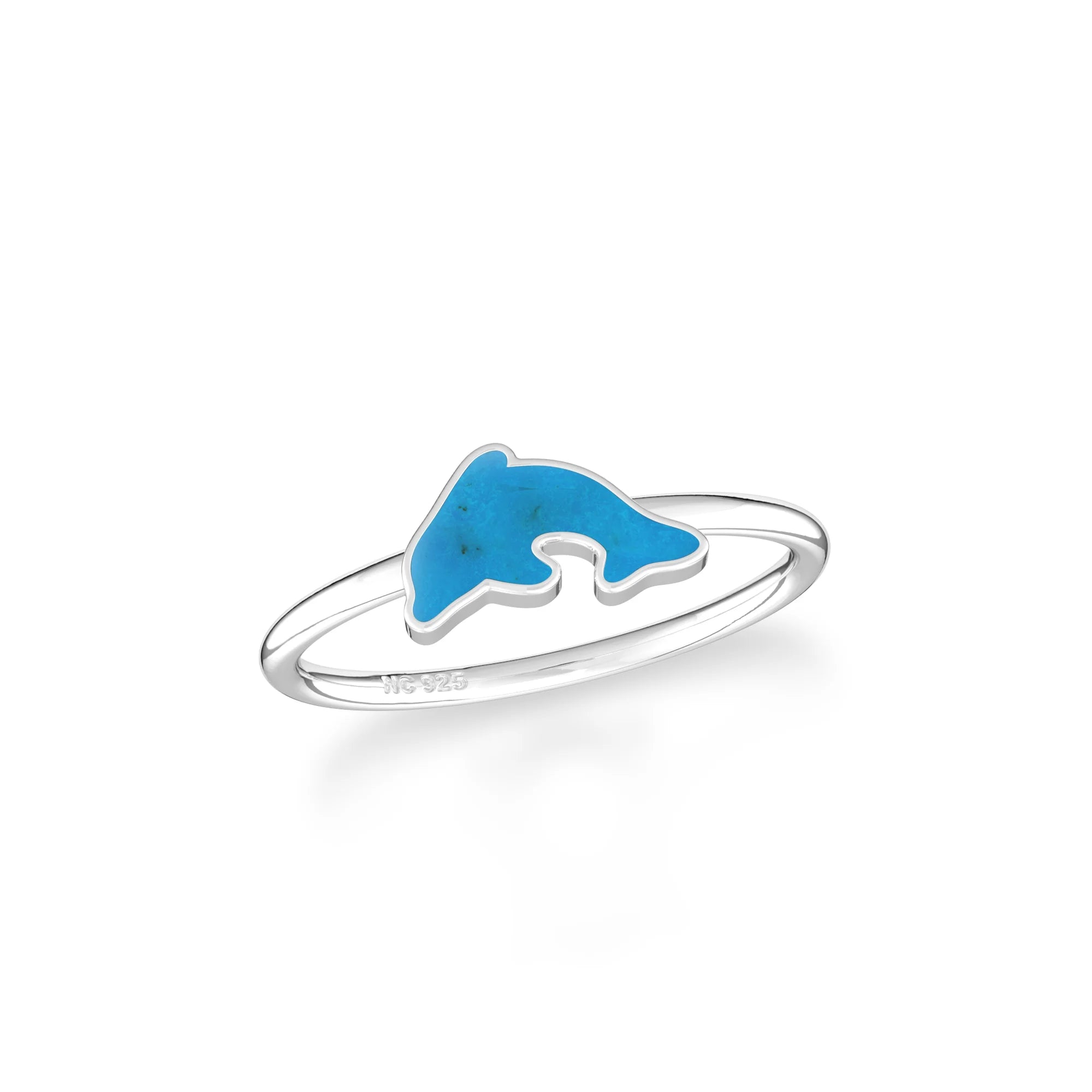 turquoise stackable bezel-set ring