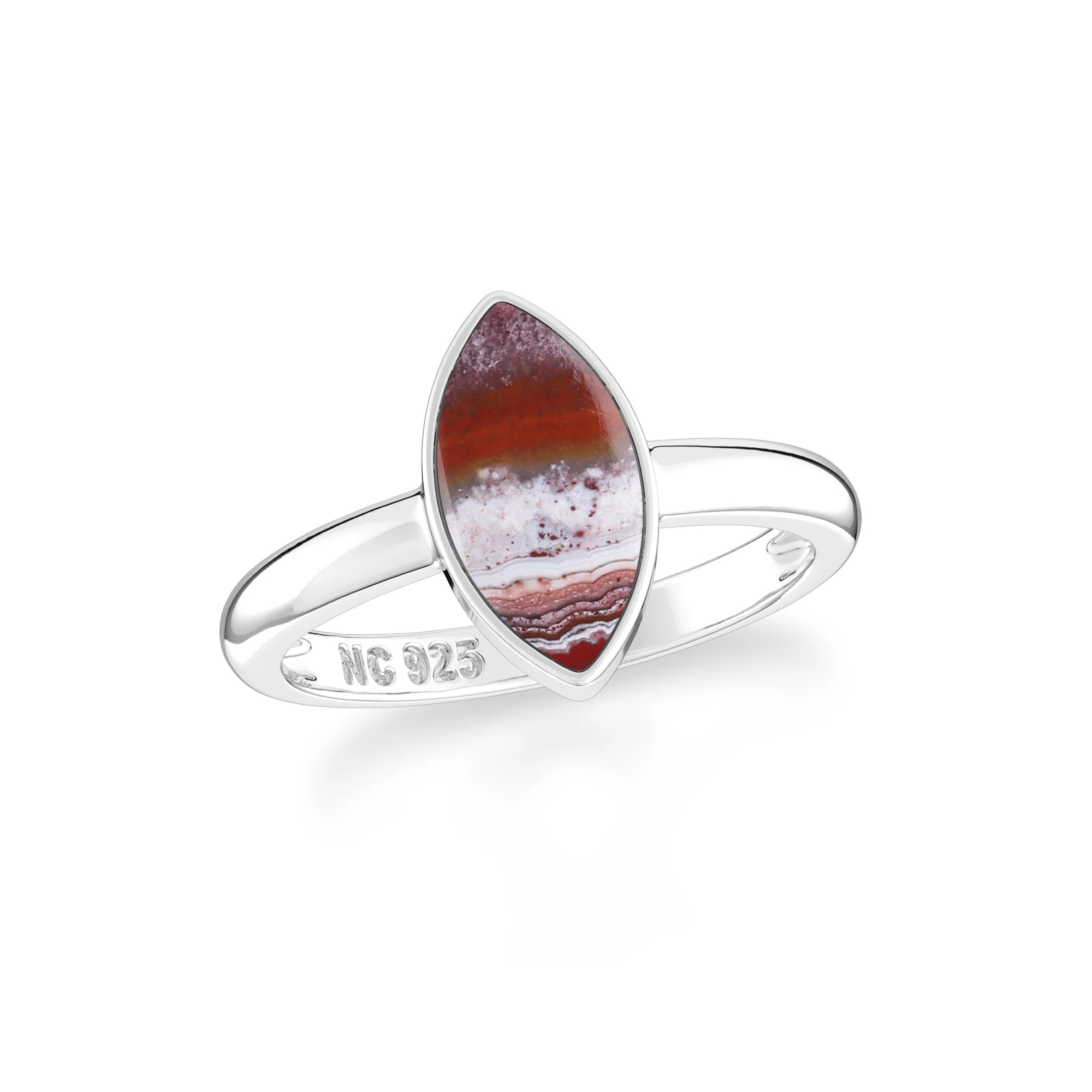 crazy-lace-agate bezel-set ring