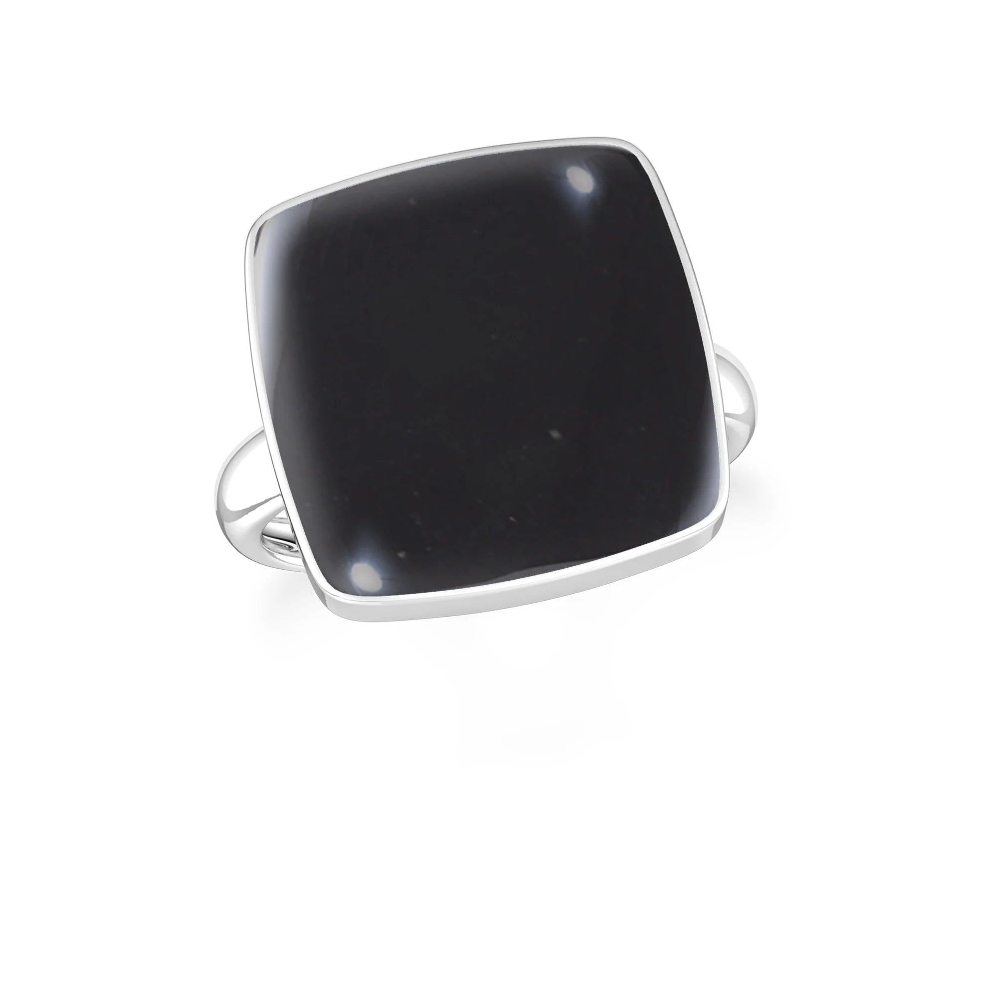shungite bezel-set ring