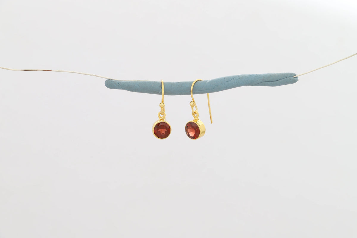 red garnet cut earrings