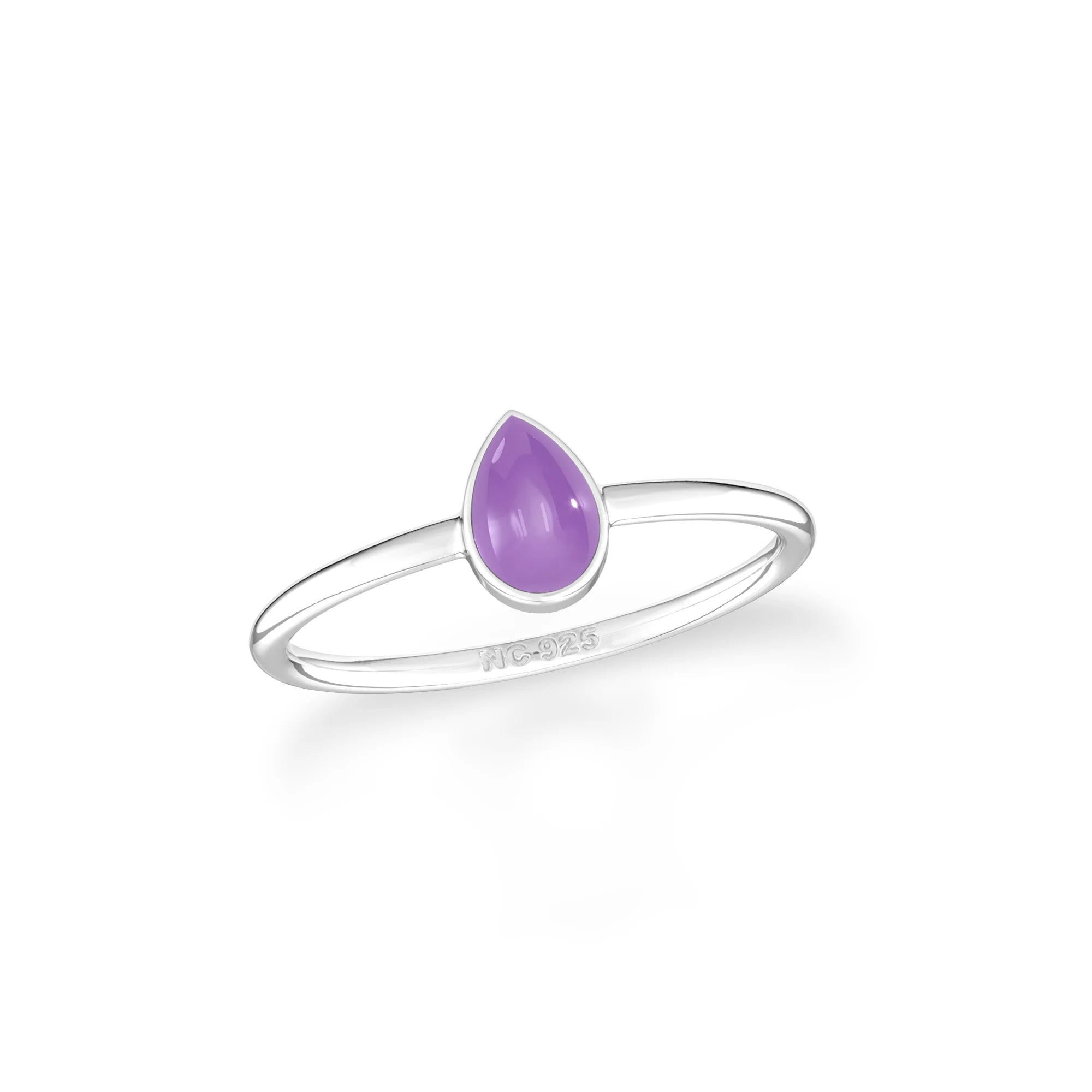 amethyst bezel-set ring