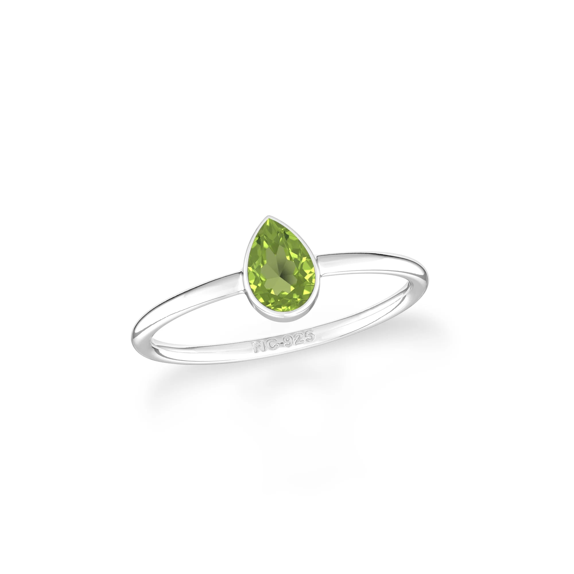 peridot stackable bezel-set ring