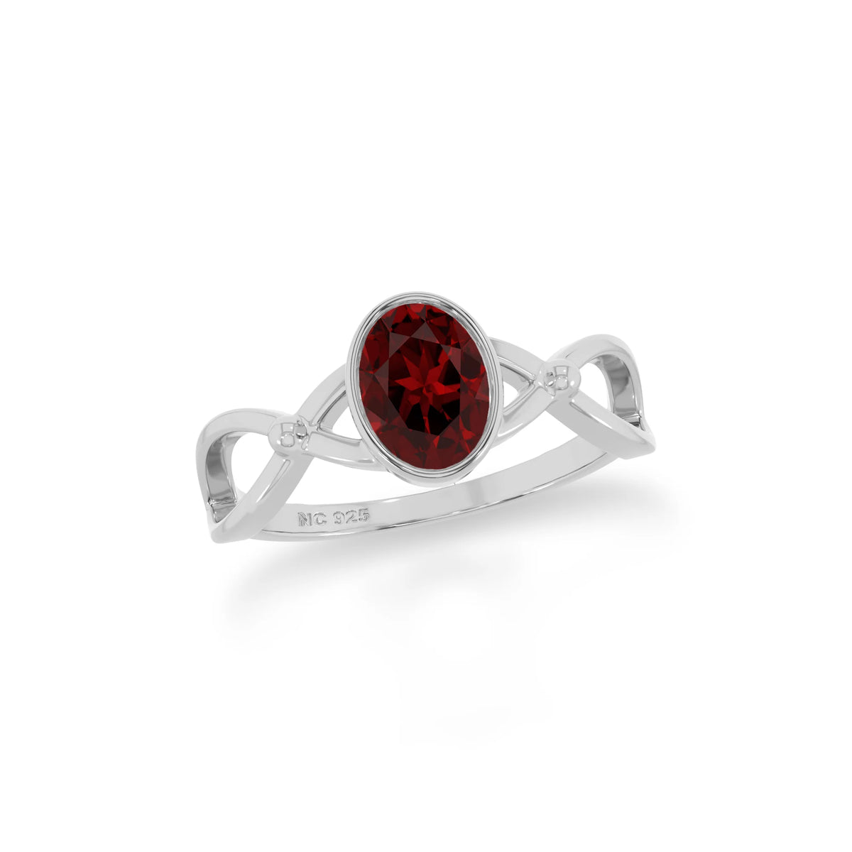 garnet stackable bezel-set ring