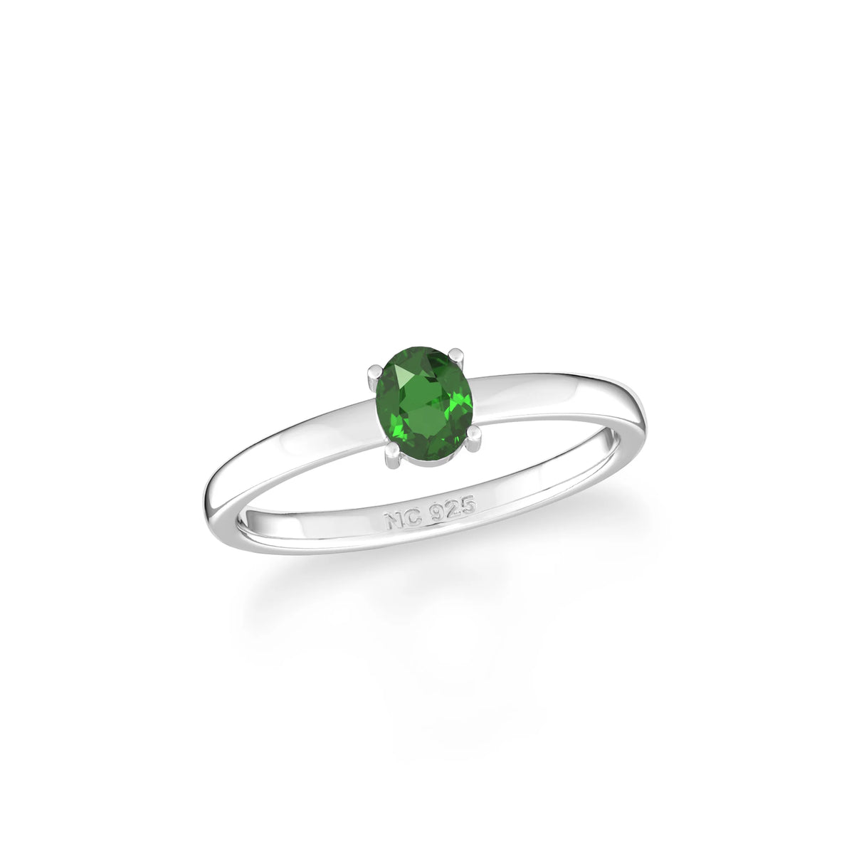 chrome diopside stackable prong-set ring