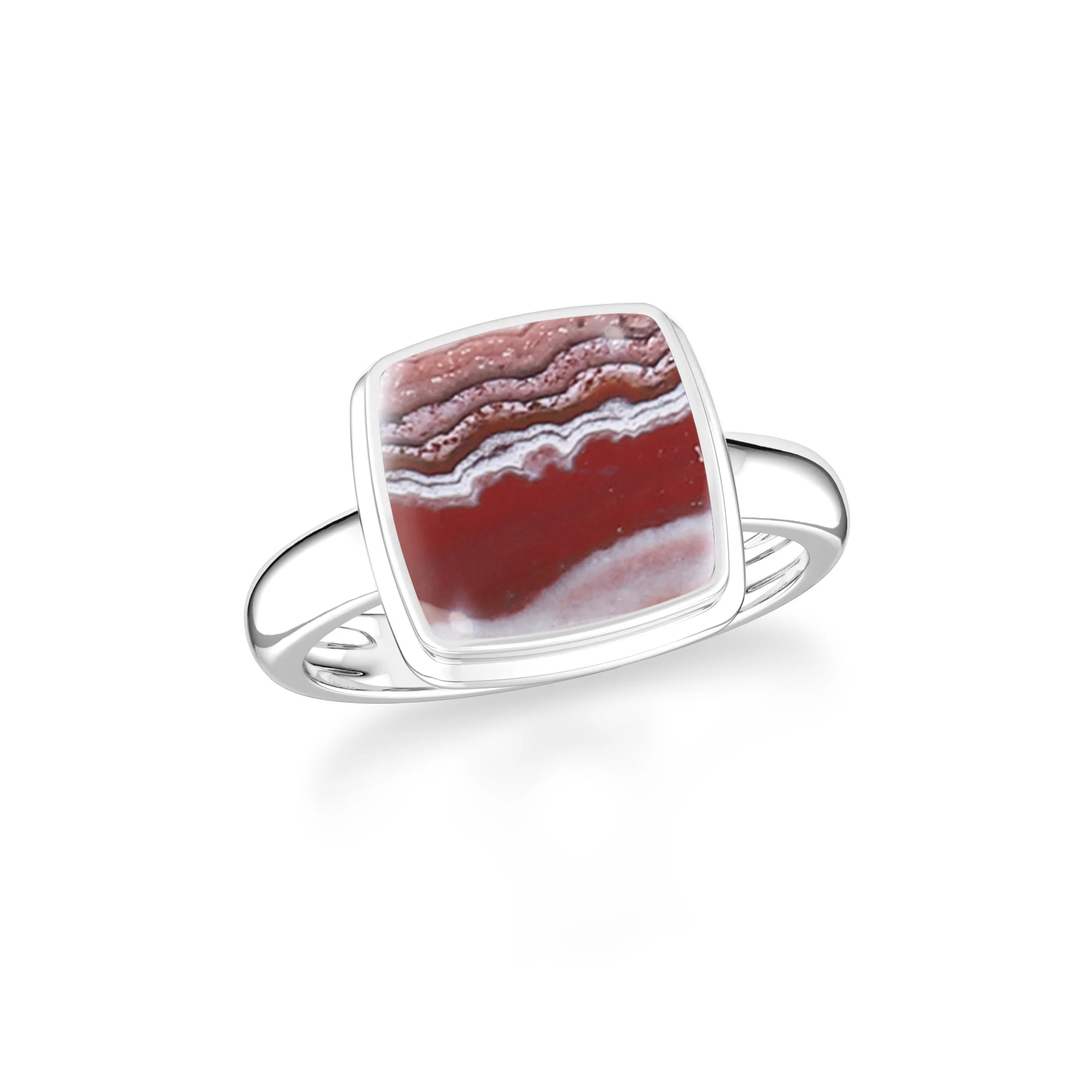 crazy-lace-agate bezel-set ring