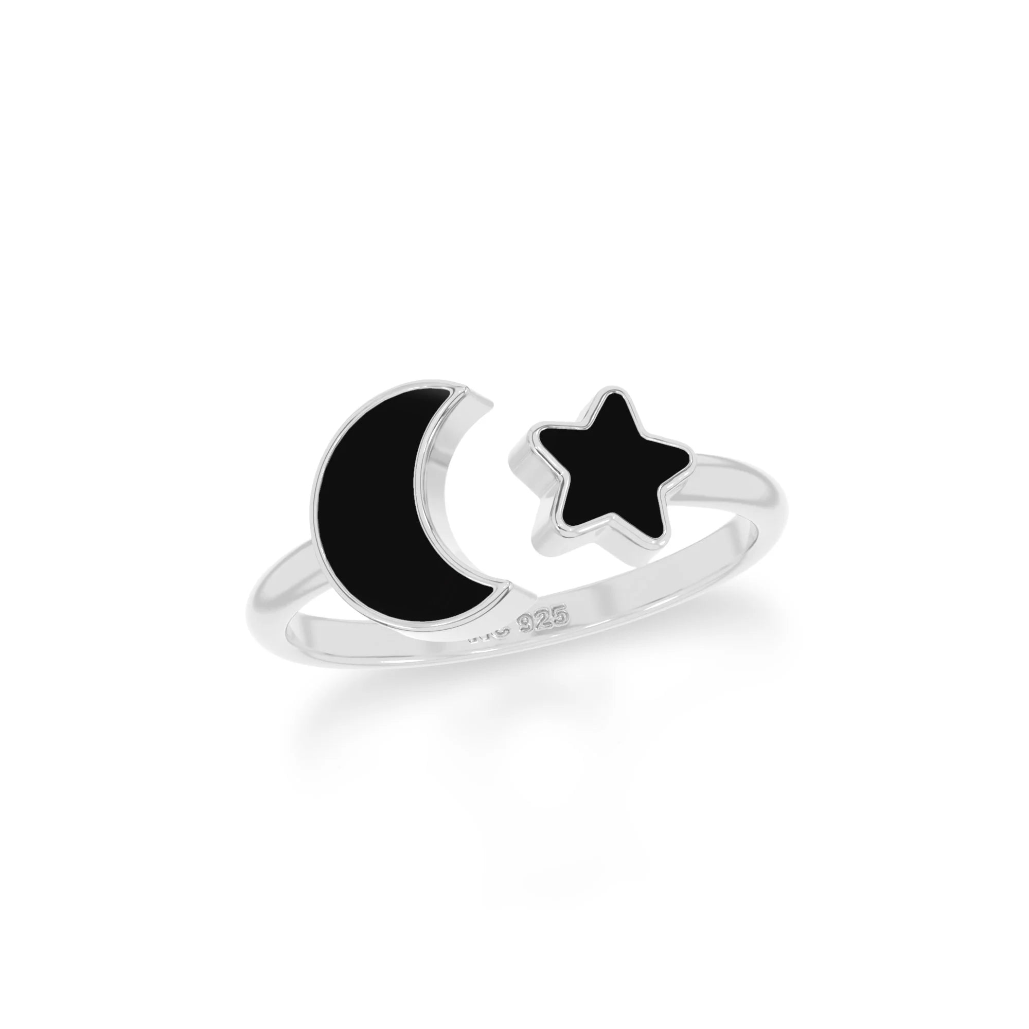 black tourmaline stackable bezel-set ring