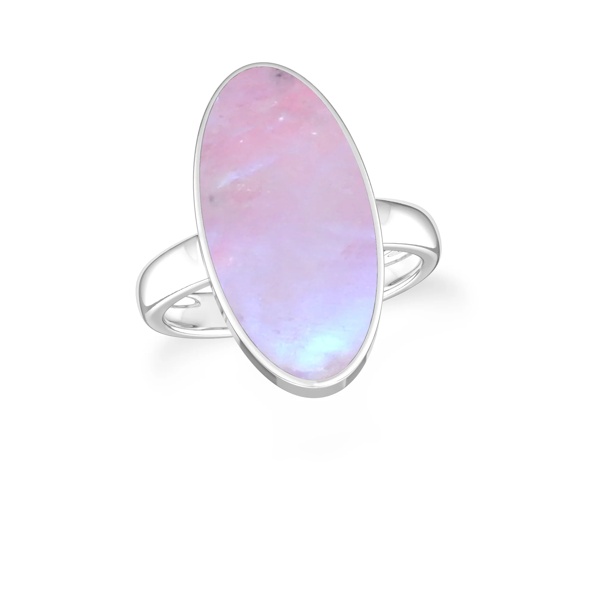 pink-moonstone bezel-set ring
