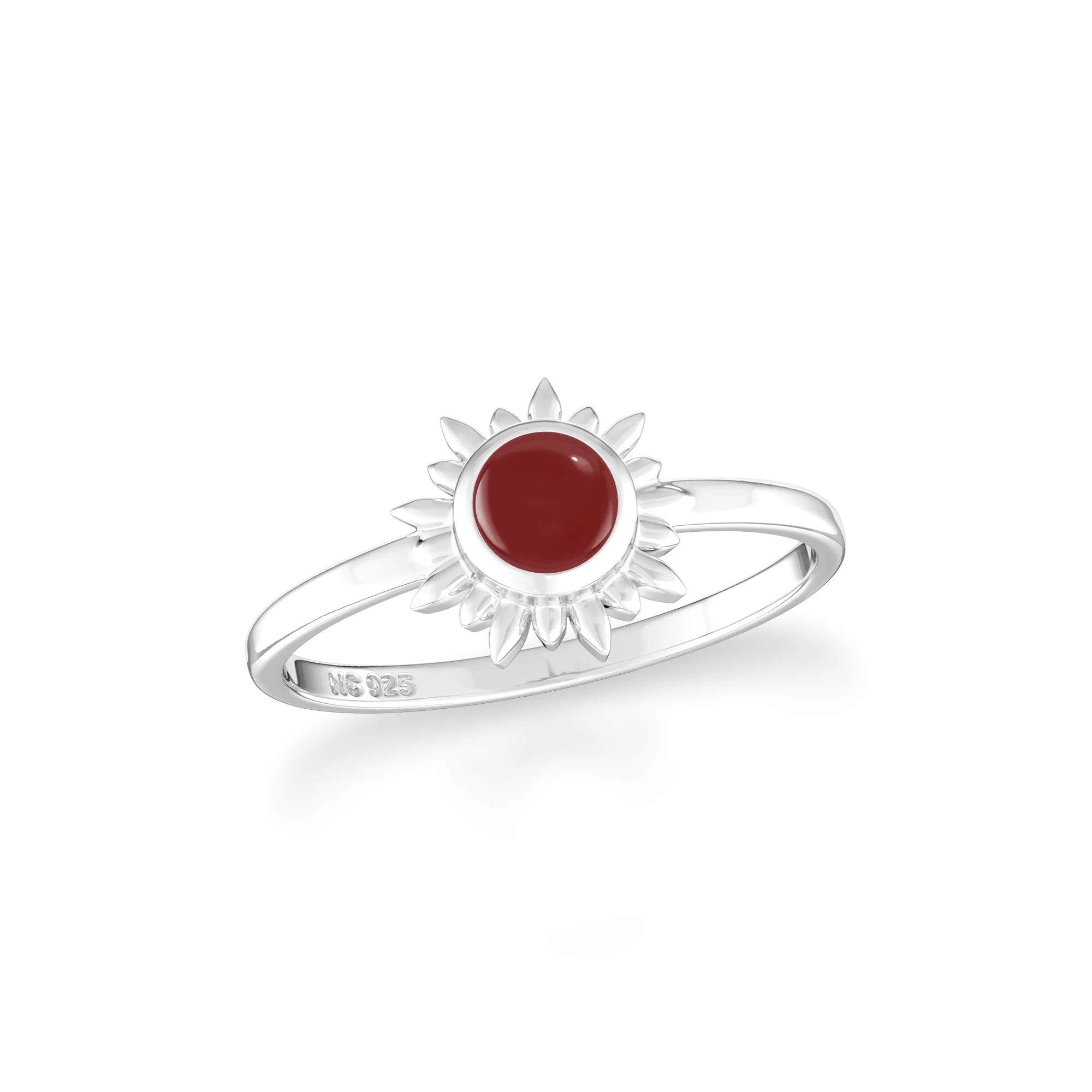 garnet bezel-set ring