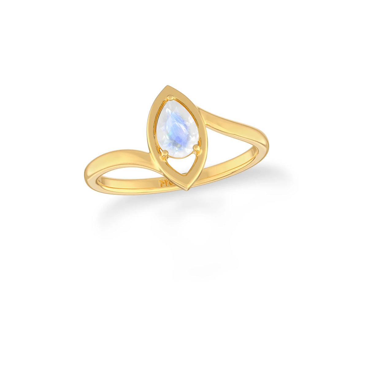 rainbow-moonstone prong-set ring