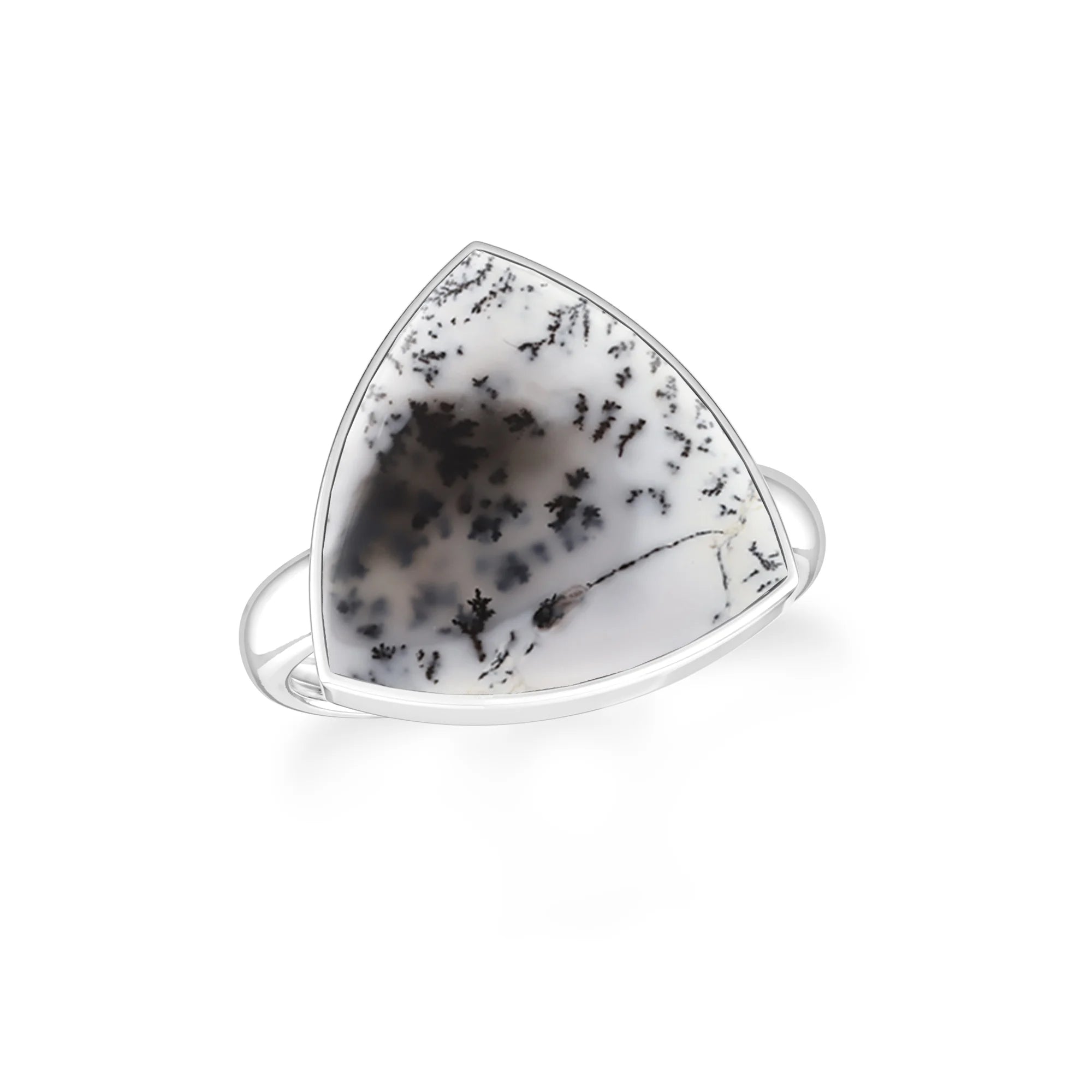 dendritic-opal bezel-set ring