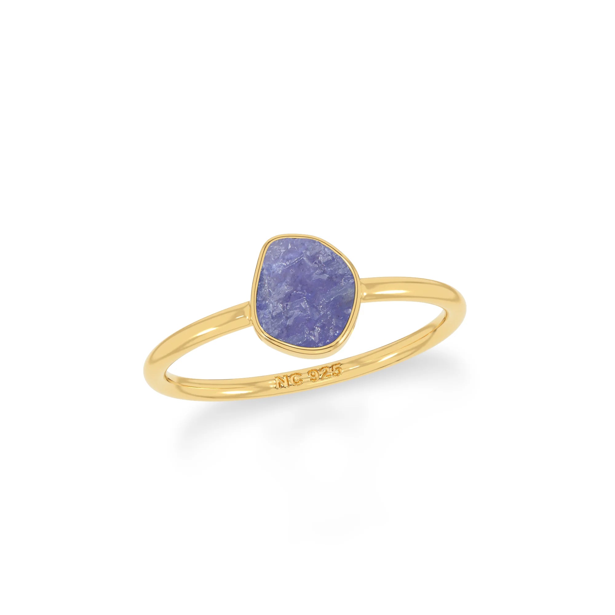 tanzanite stackable bezel-set ring