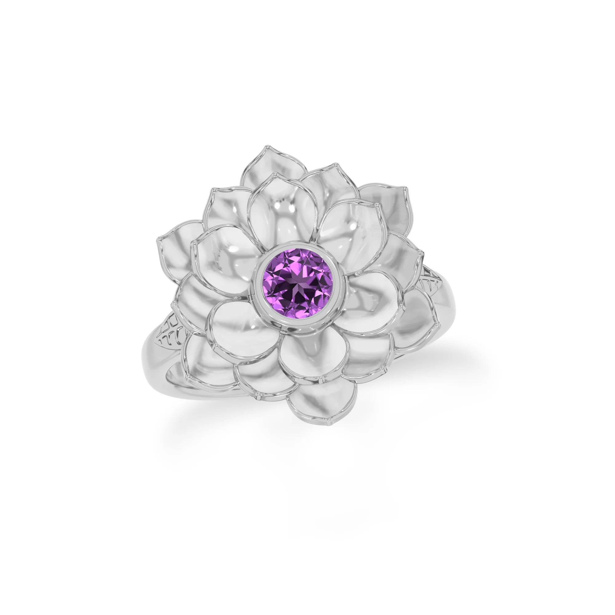 natural amethyst ring for women in sterling silver