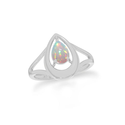 natural ethiopian opal ring for women in sterling silver