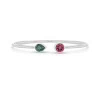 green tourmaline with pink tourmaline cut bracelet