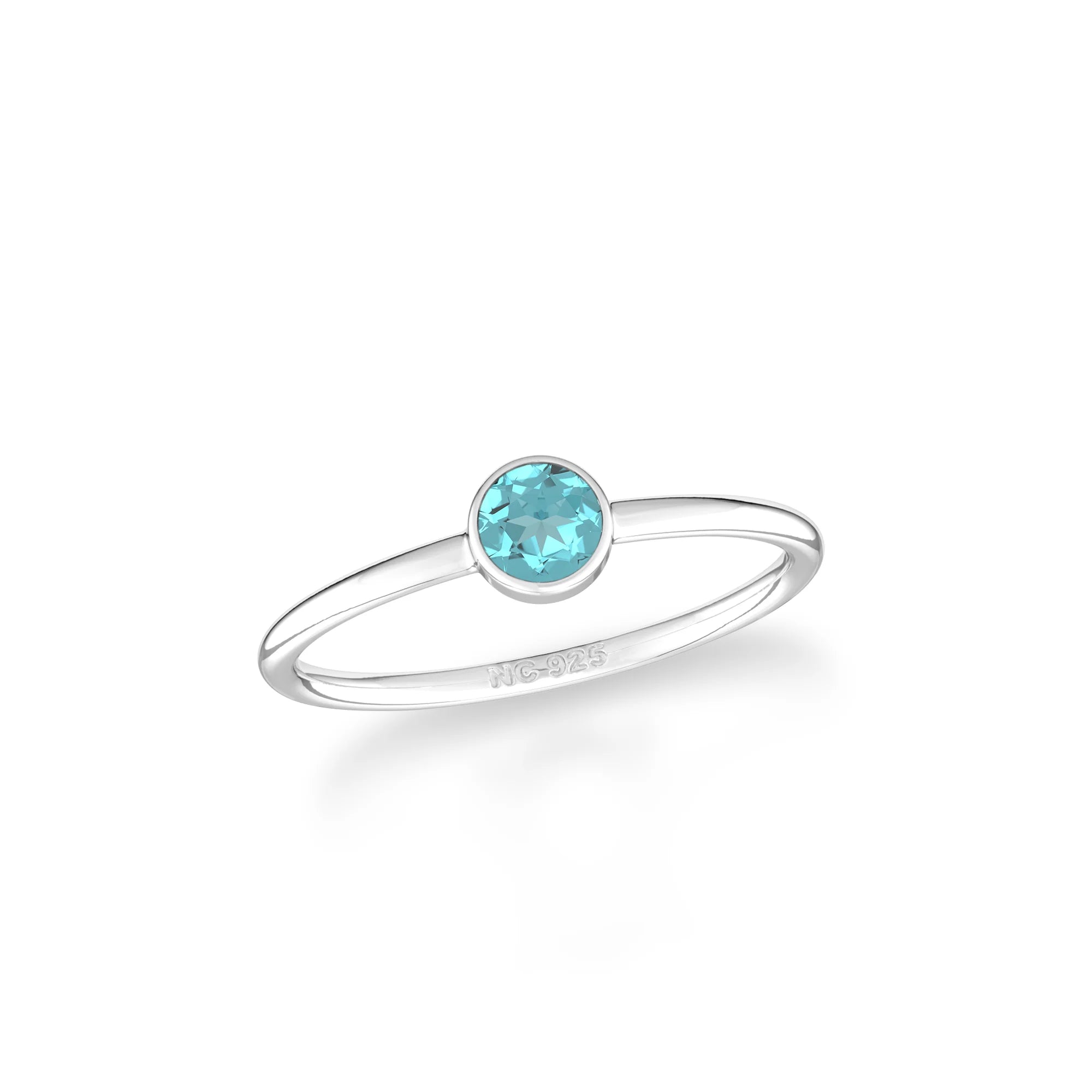 paraiba apatite stackable bezel-set ring