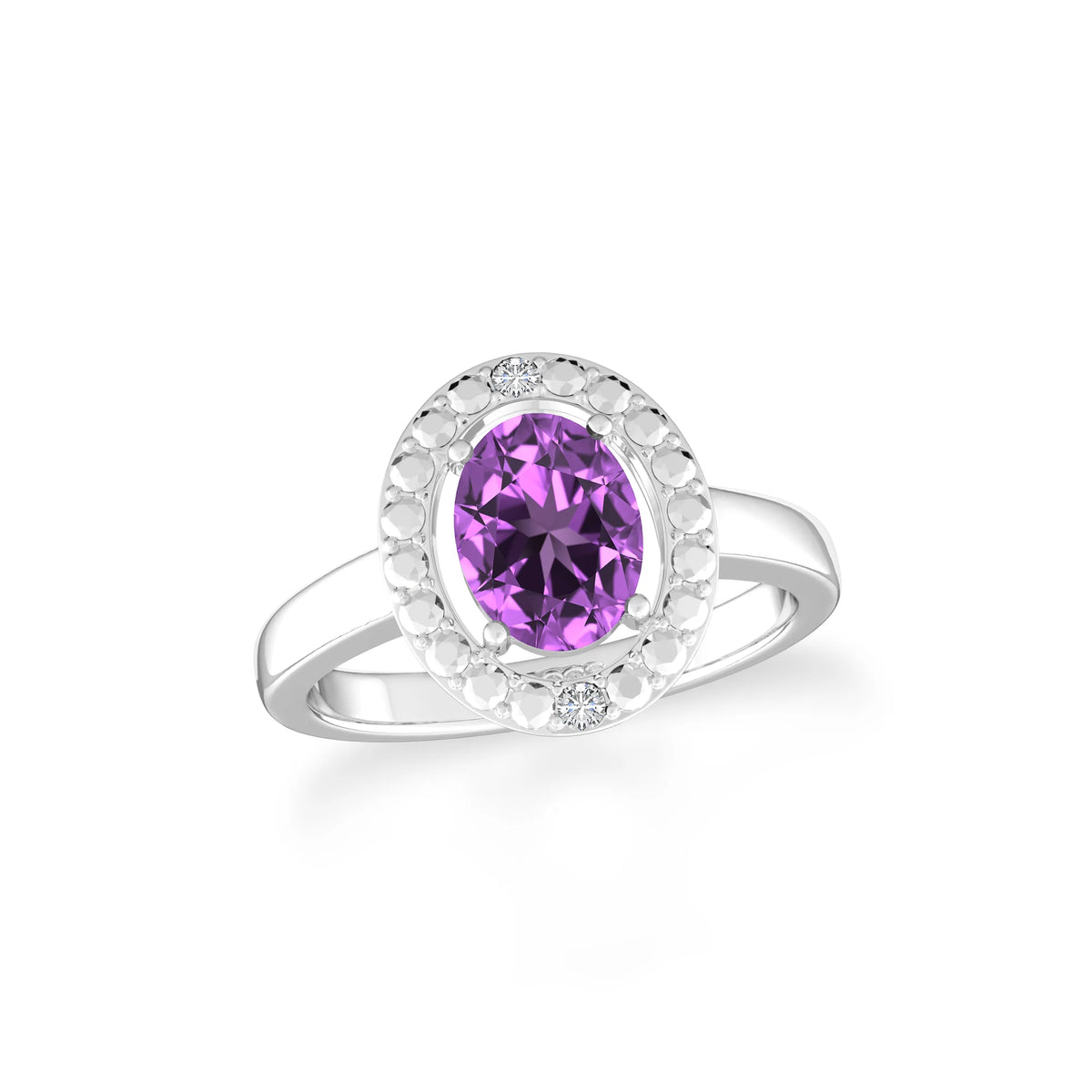 amethyst prong-set ring