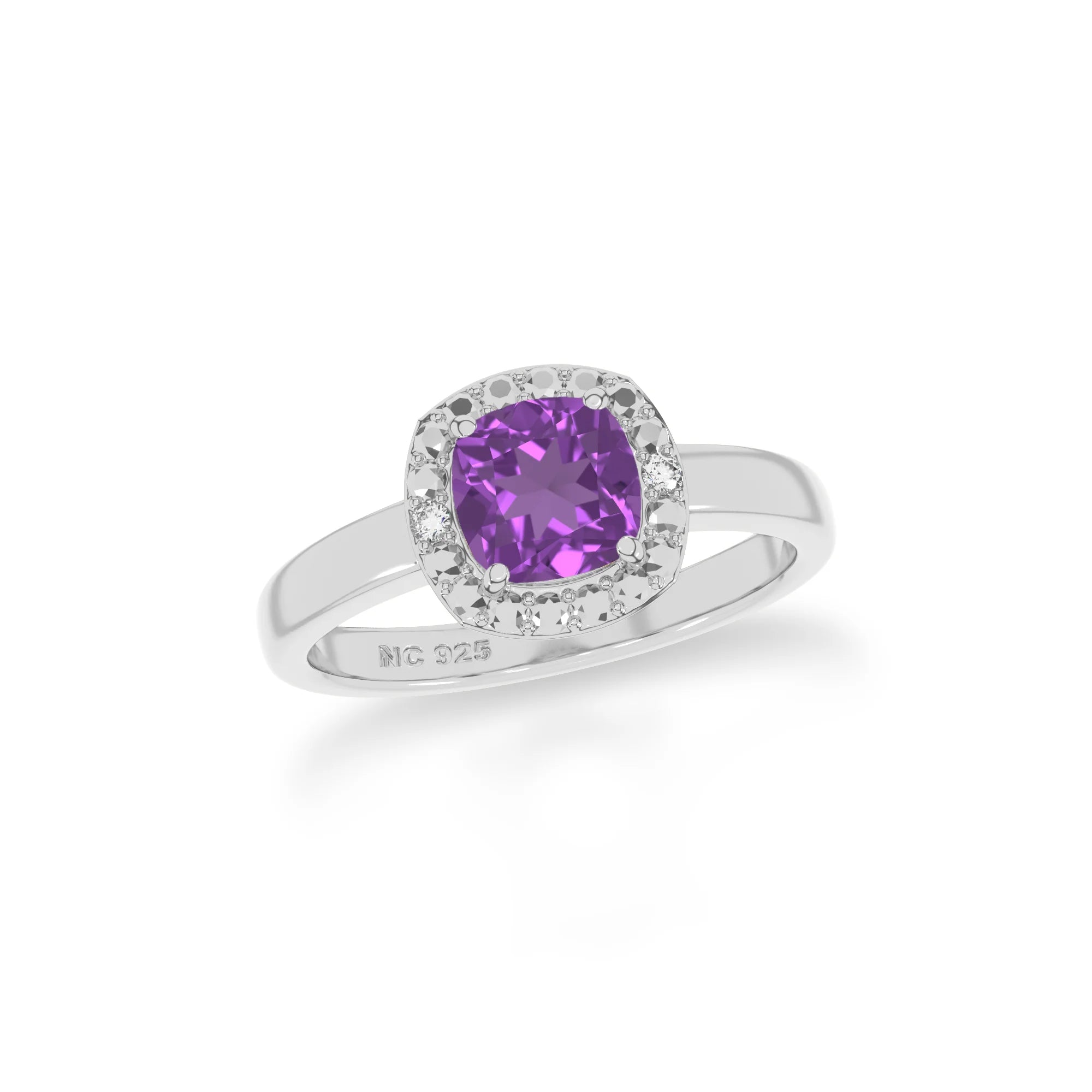 amethyst stackable prong-set ring