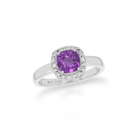 amethyst stackable prong-set ring