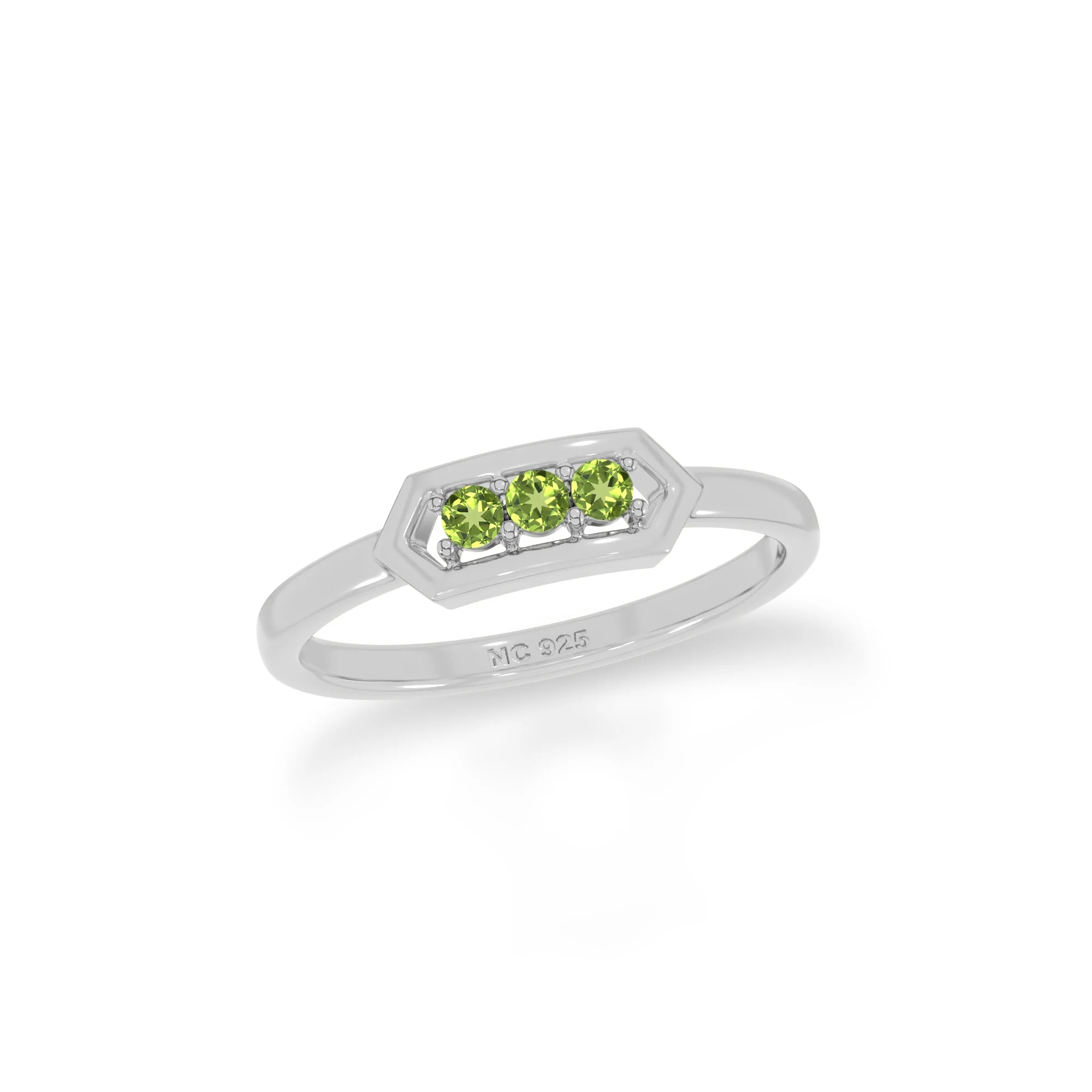 peridot stackable prong-set ring