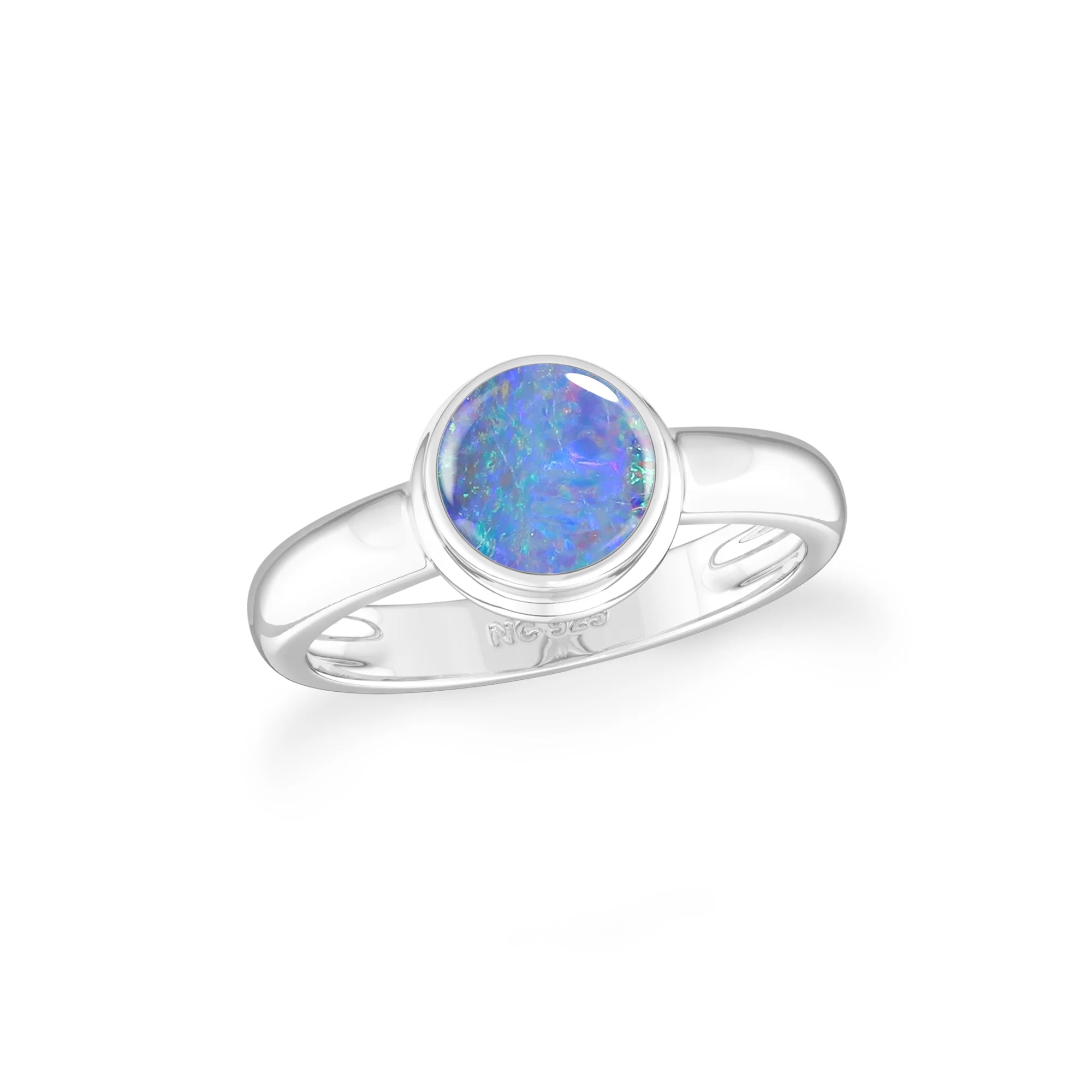 australian-opal bezel-set ring
