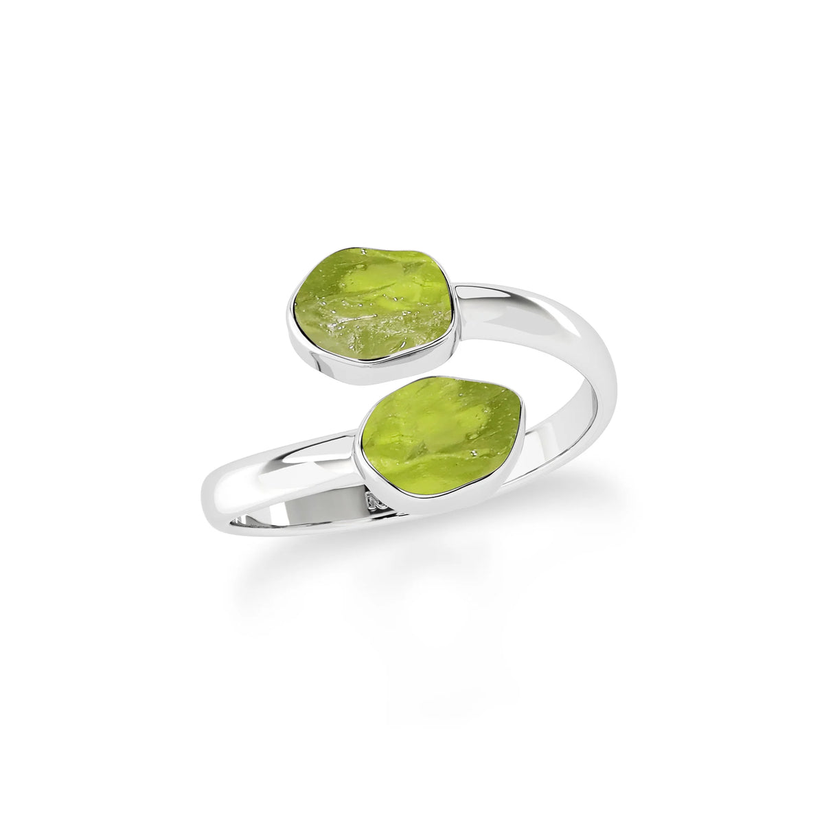 peridot stackable bezel-set ring