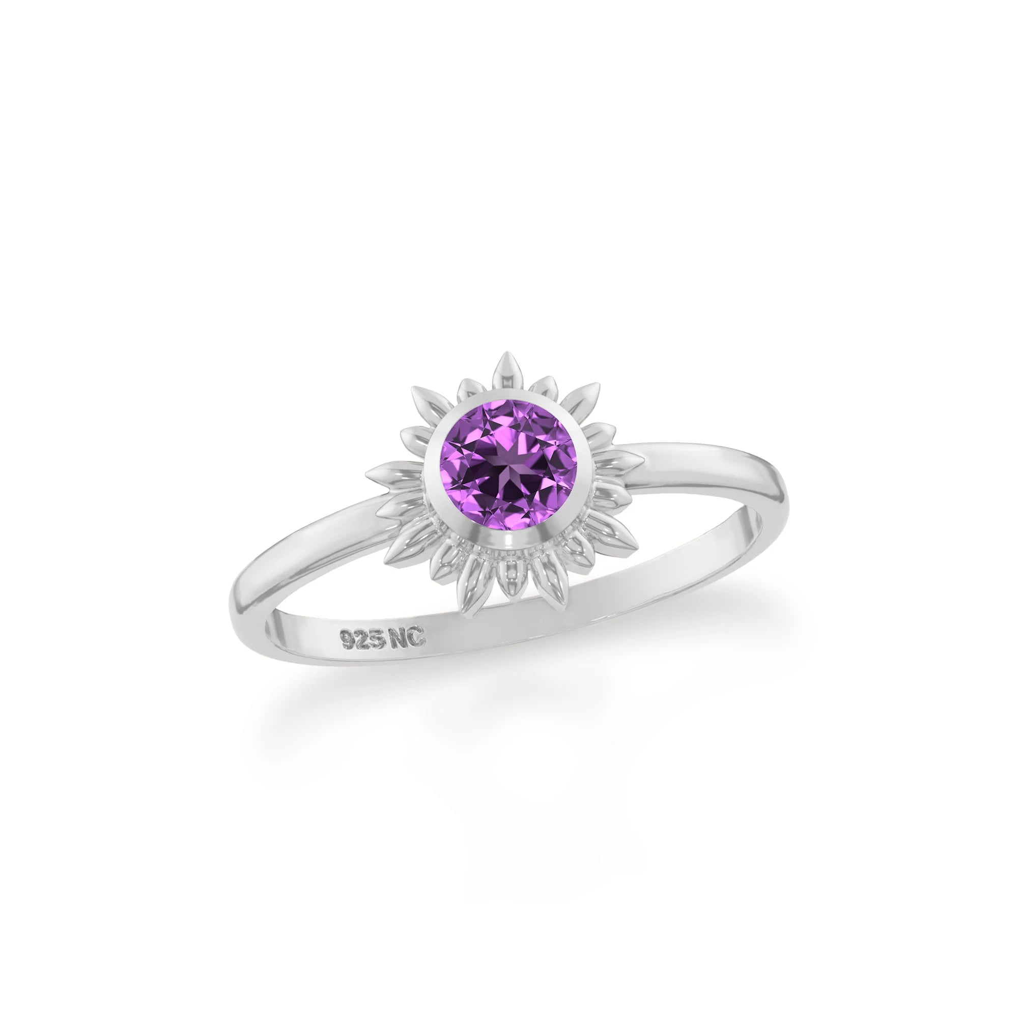 amethyst stackable bezel-set ring
