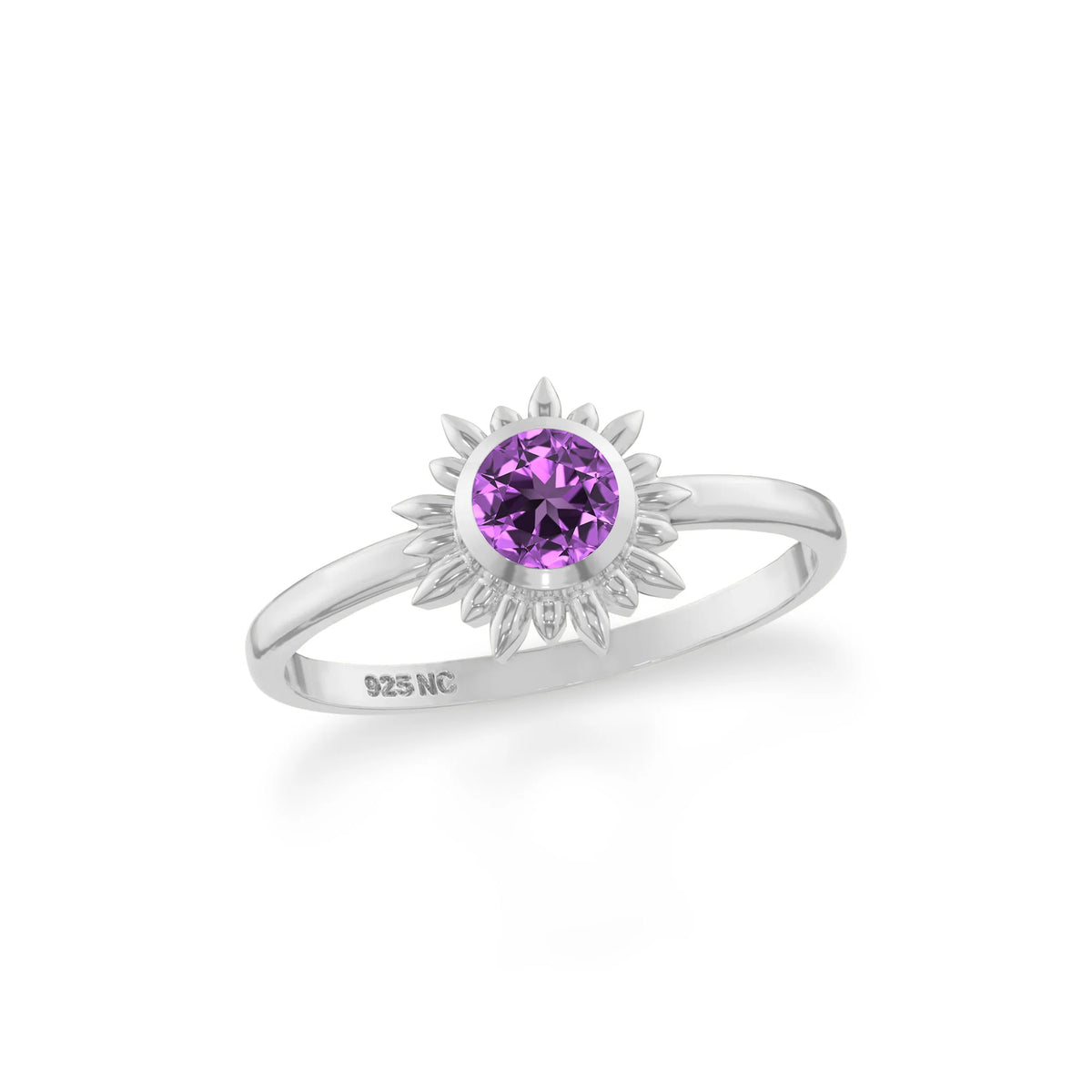 amethyst stackable bezel-set ring