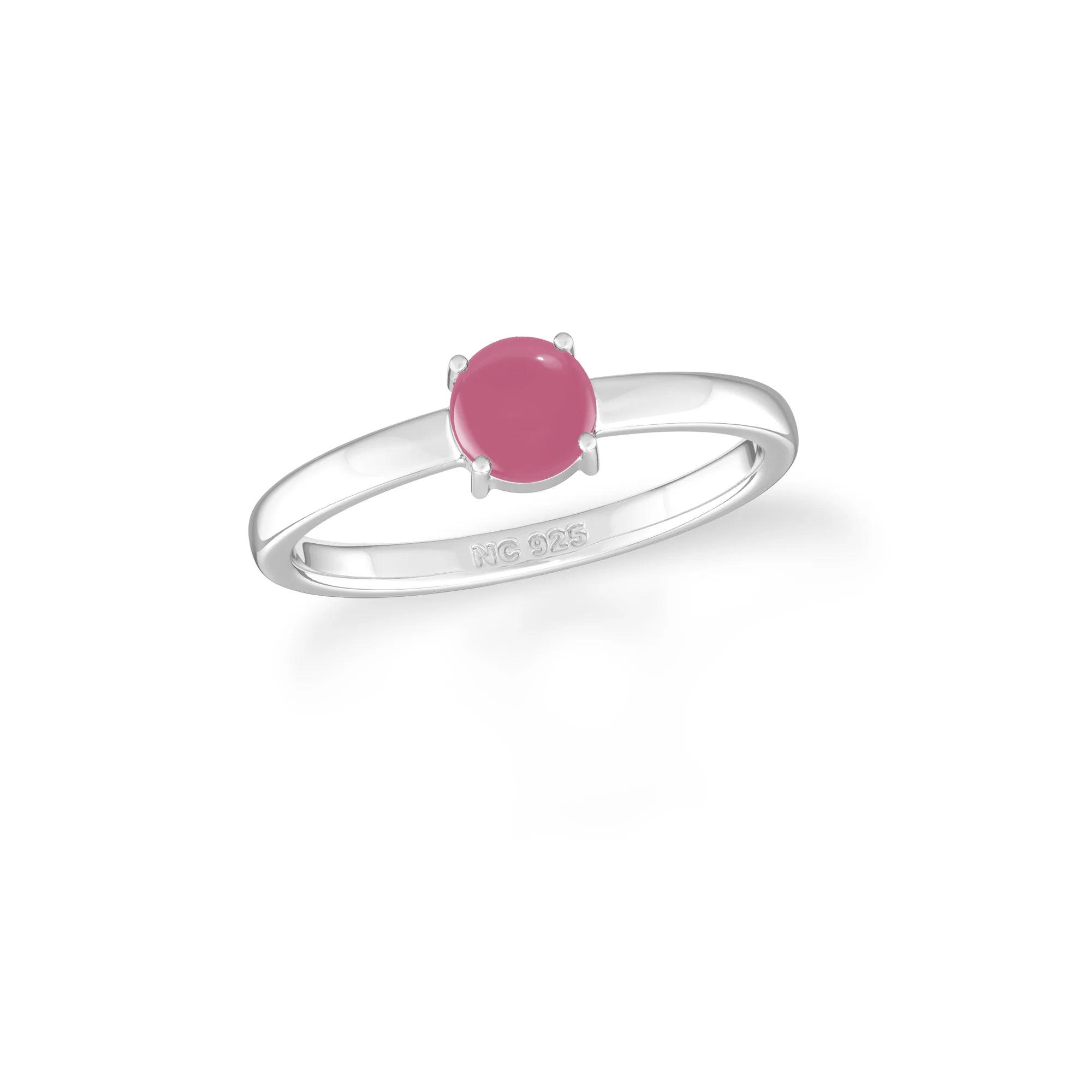 pink tourmaline stackable prong-set ring