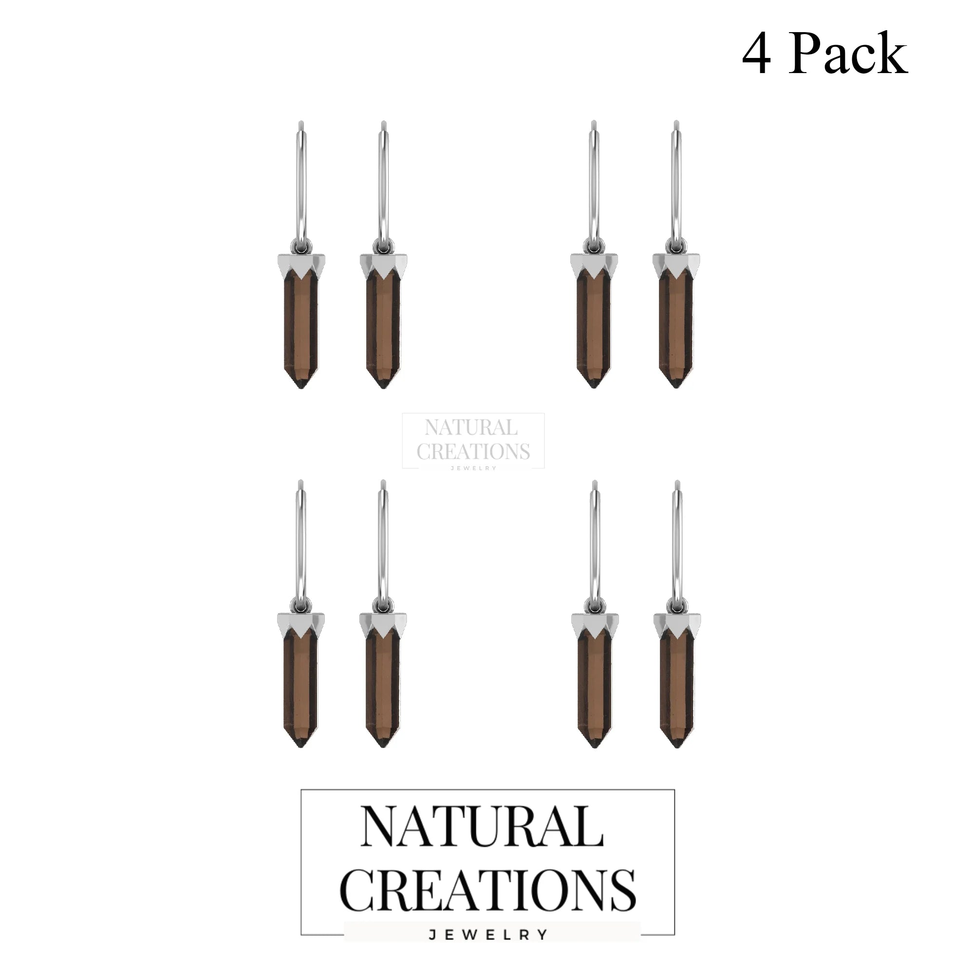 smoky quartz cut earrings