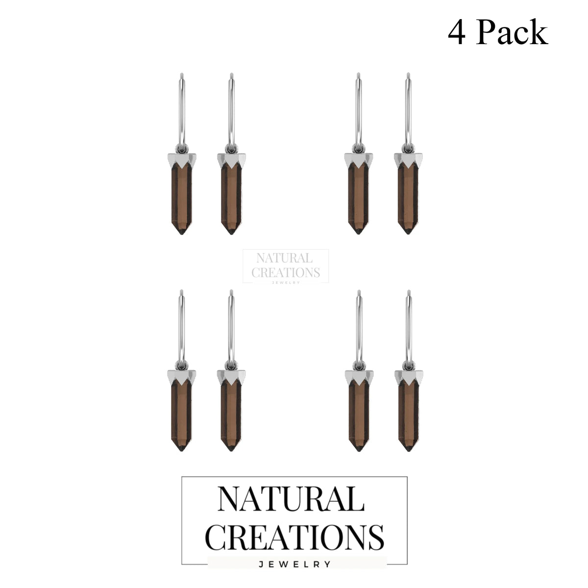 smoky quartz cut earrings