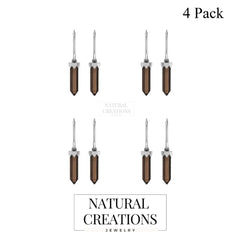 smoky quartz cut earrings