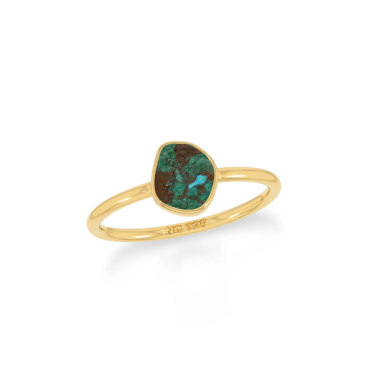 chrysocolla stackable bezel-set ring