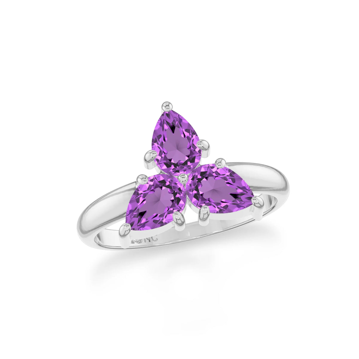 amethyst stackable prong-set ring