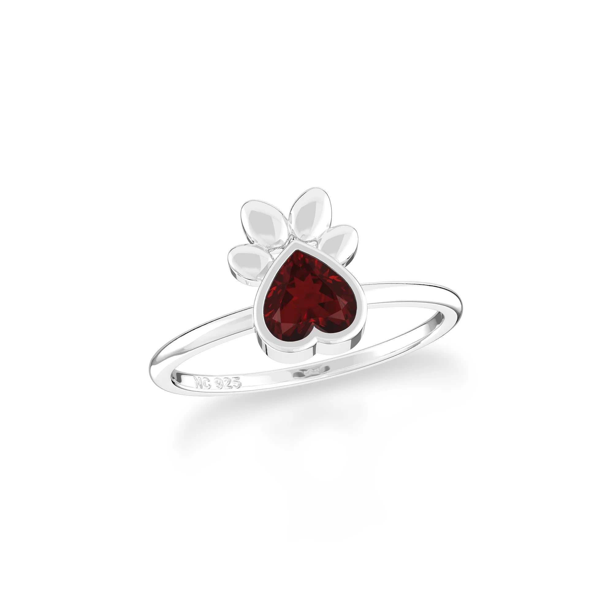 garnet bezel-set ring
