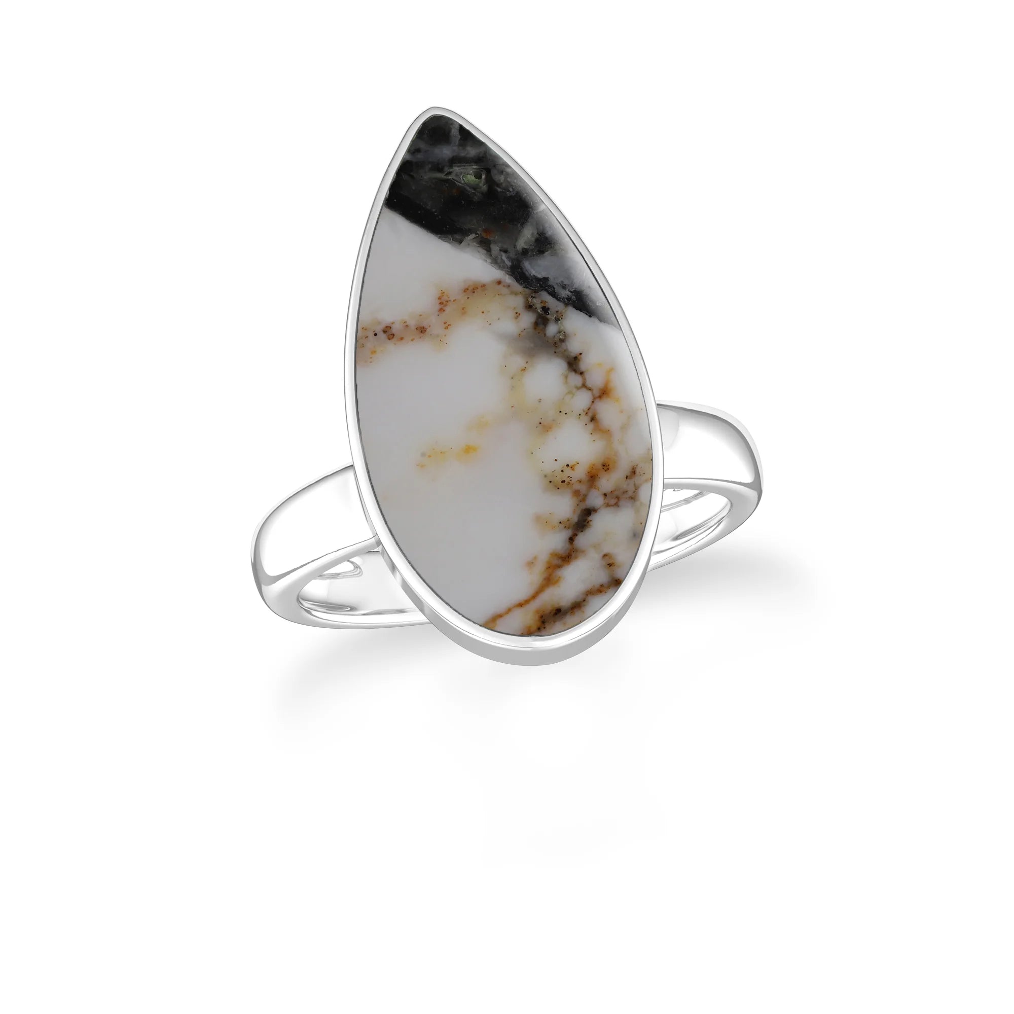 white-buffalo bezel-set ring