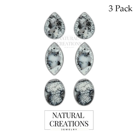 dendritic opal cab earrings
