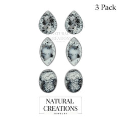 dendritic opal cab earrings