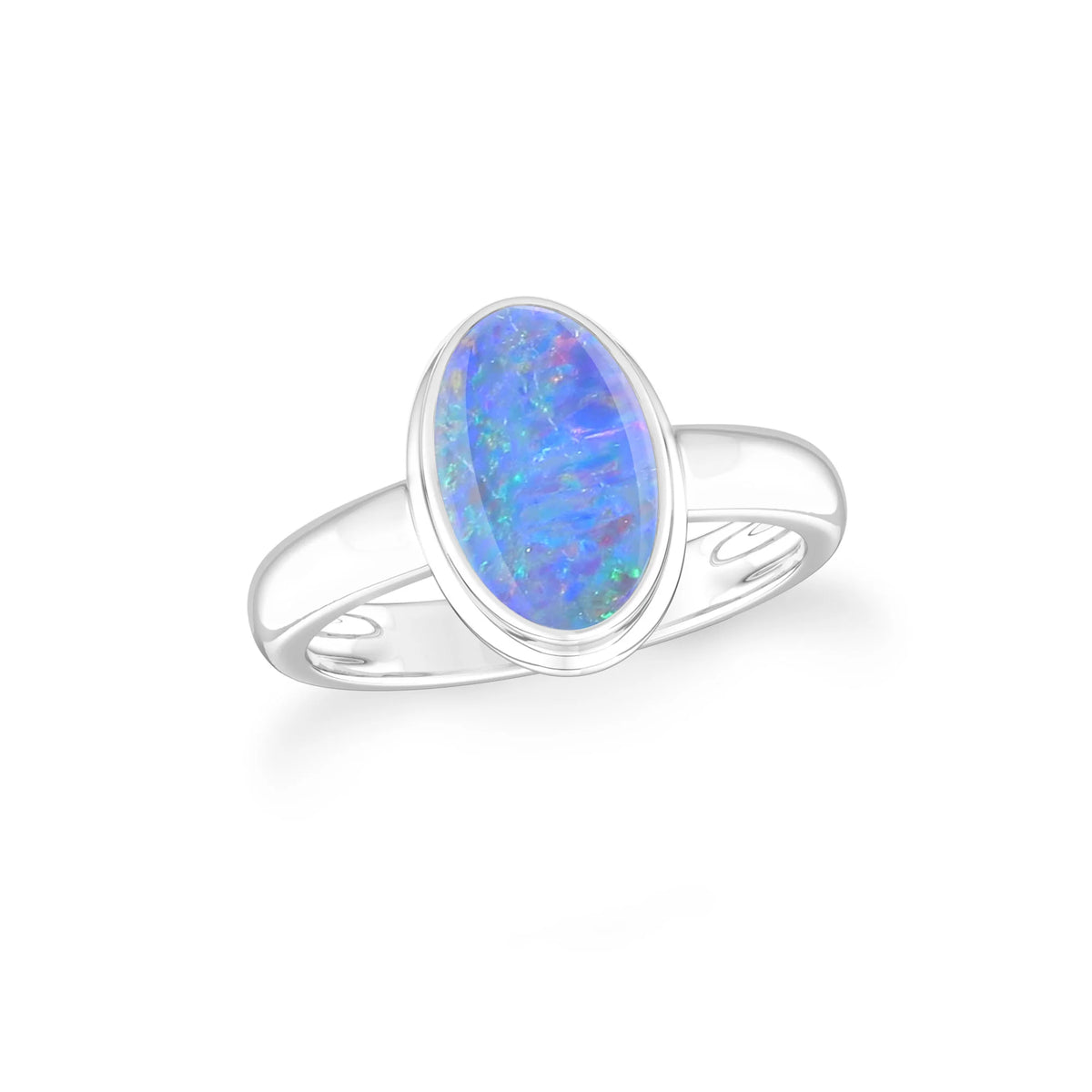 australian-opal bezel-set ring