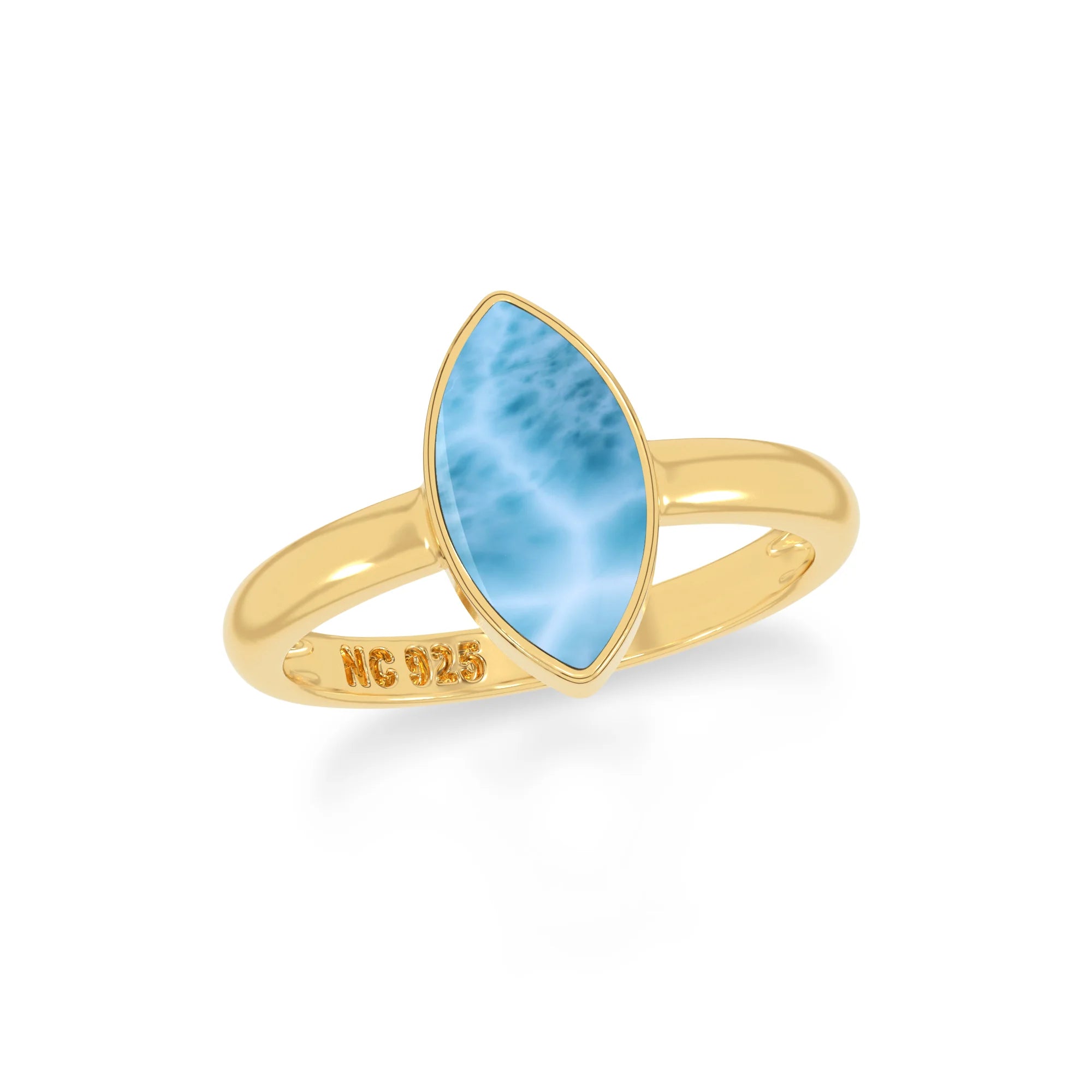 larimar bezel-set ring