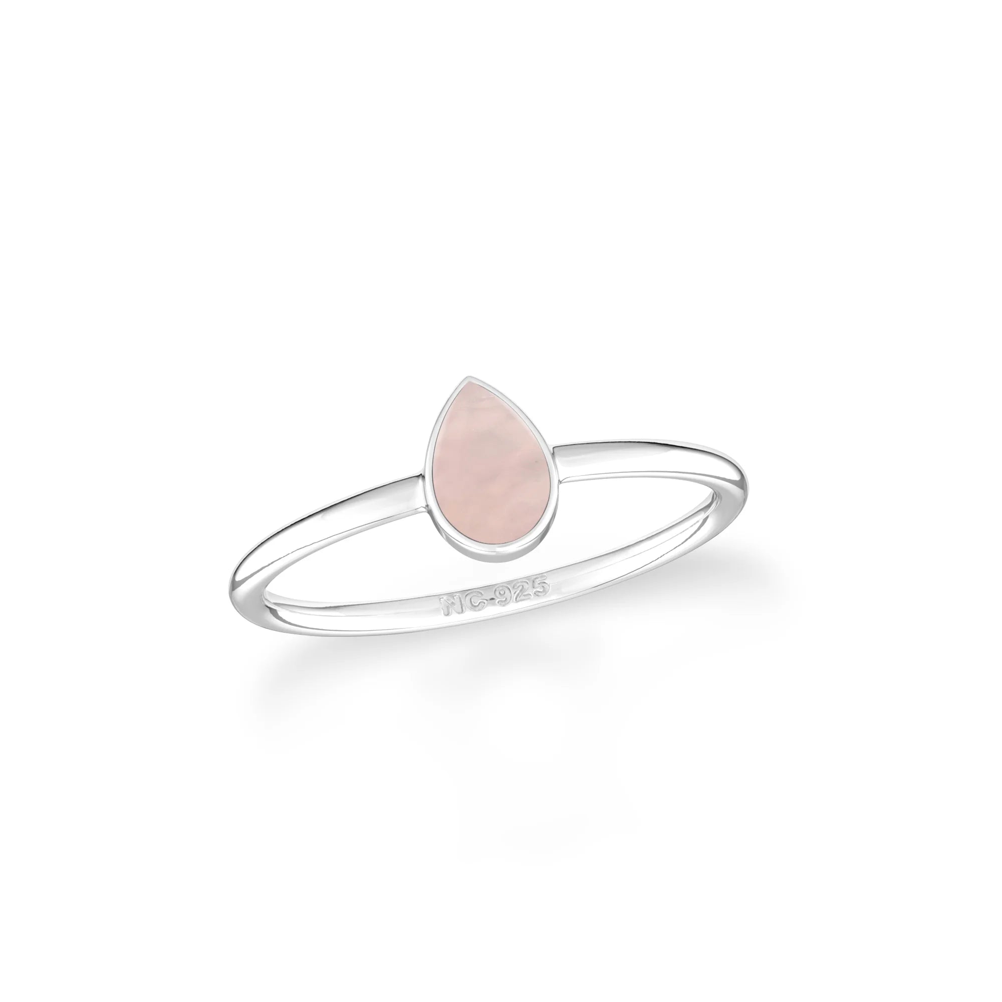 rose quartz bezel-set ring