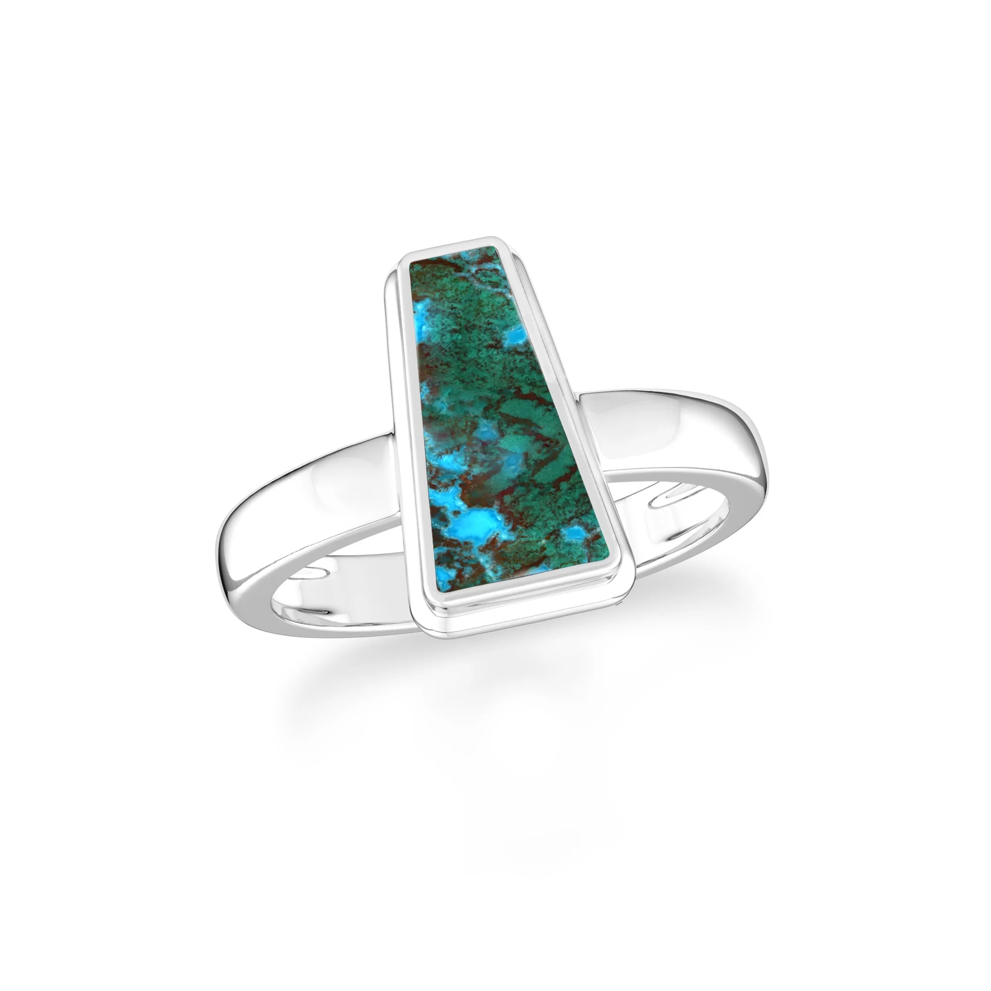 chrysocolla bezel-set ring